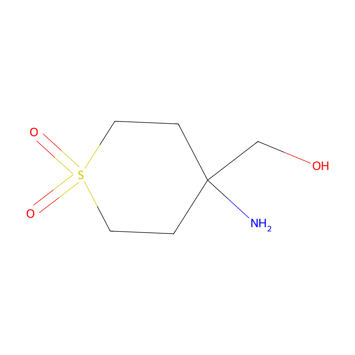 4-Amino-4-(hydroxymethyl)-1lambda6-thiane-1,1-dione molecular structure, CAS 1248286-16-9