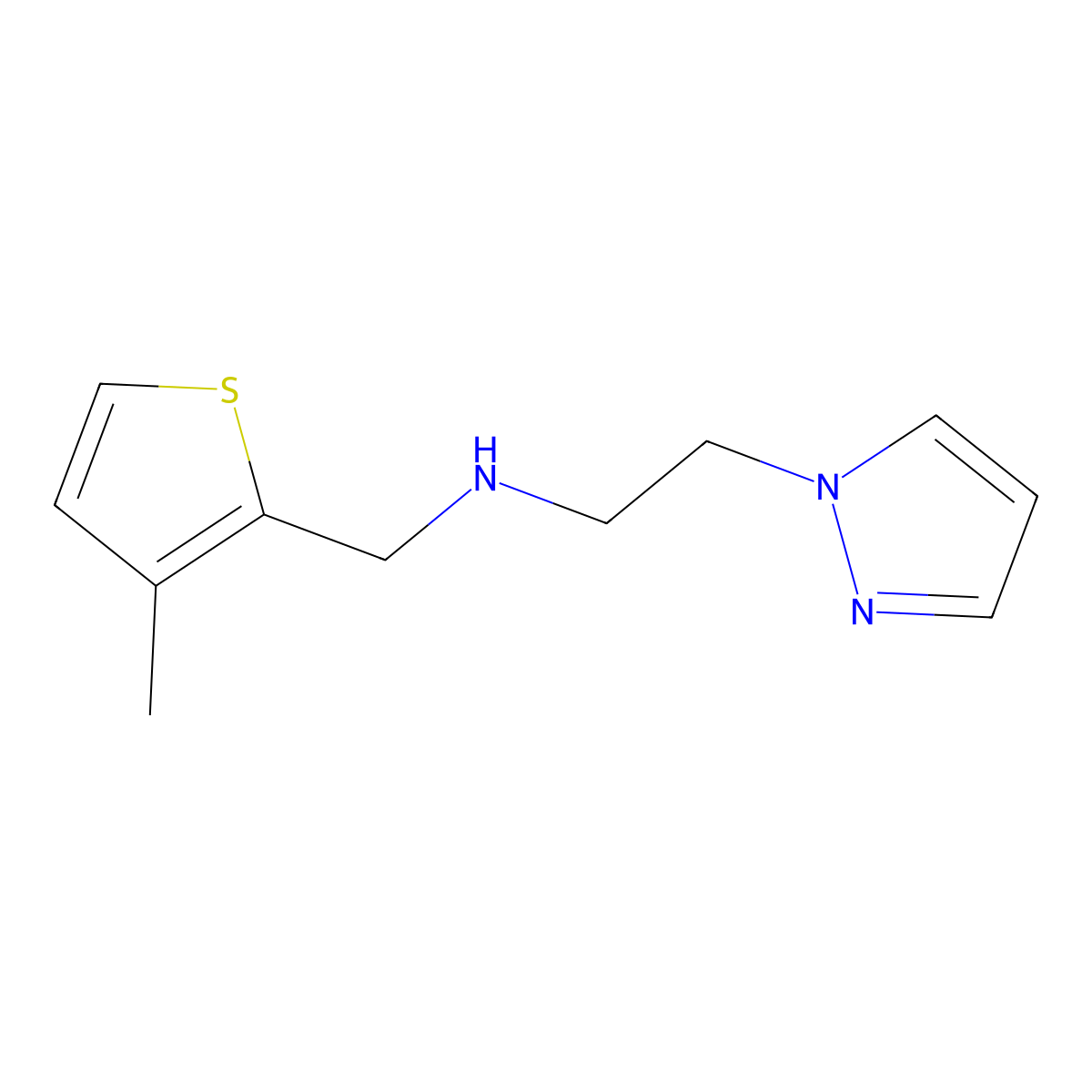 n-((3-Methylthiophen-2-yl)methyl)-2-(1h-pyrazol-1-yl)ethan-1-amine molecular structure, CAS 1248287-43-5