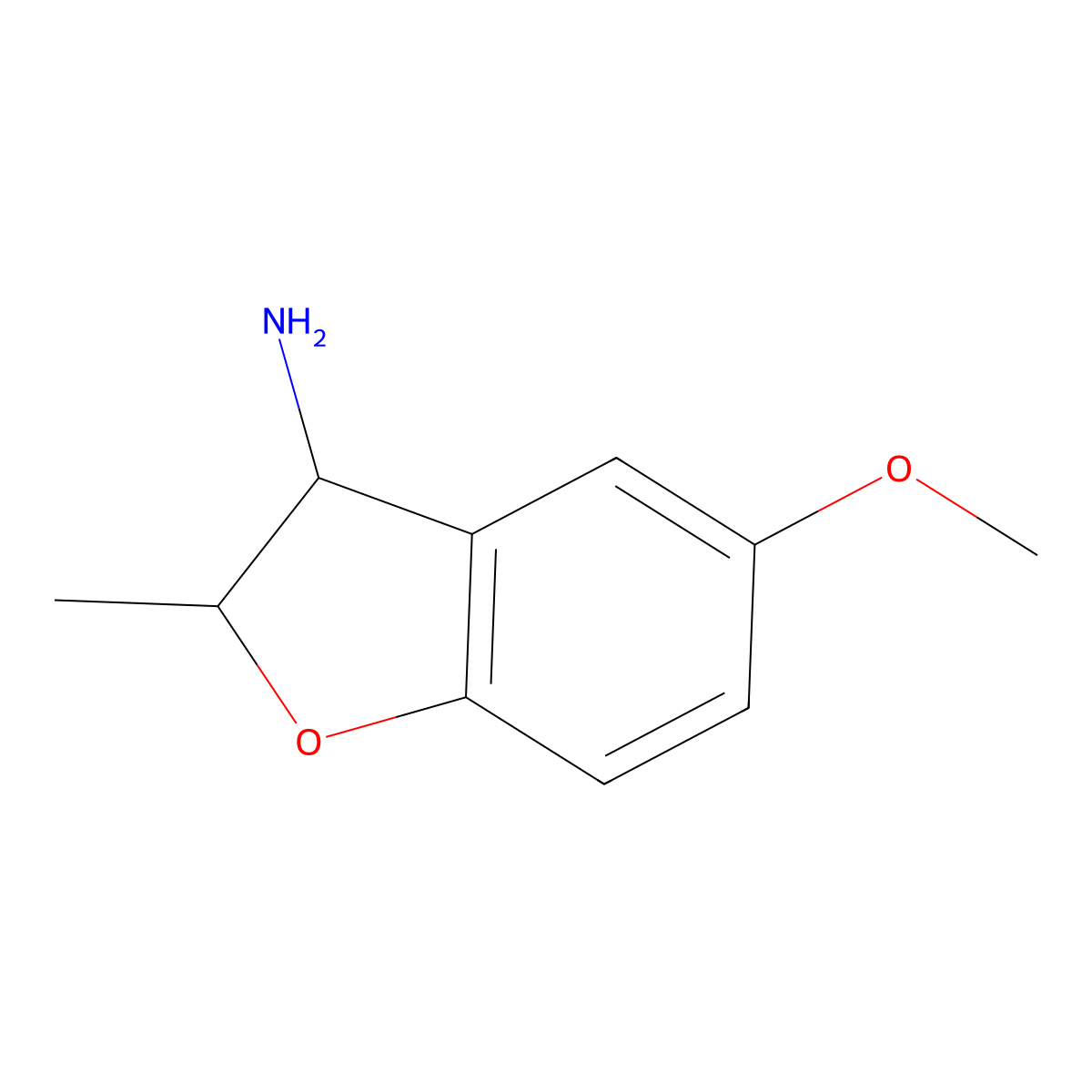 5-Methoxy-2-methyl-2,3-dihydro-1-benzofuran-3-amine molecular structure, CAS 1248287-70-8