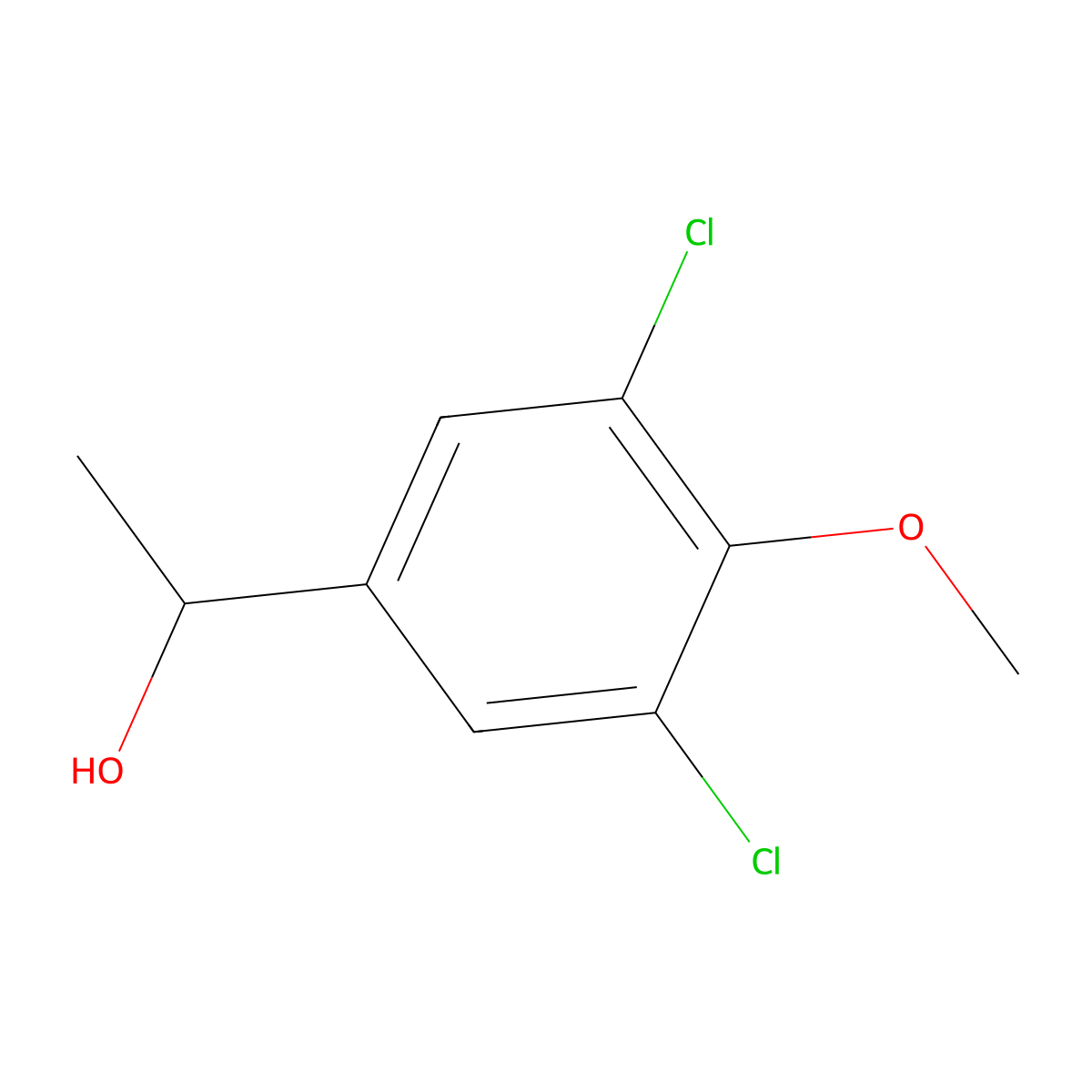 1-(3,5-Dichloro-4-methoxyphenyl)ethanol molecular structure, CAS 124829-15-8