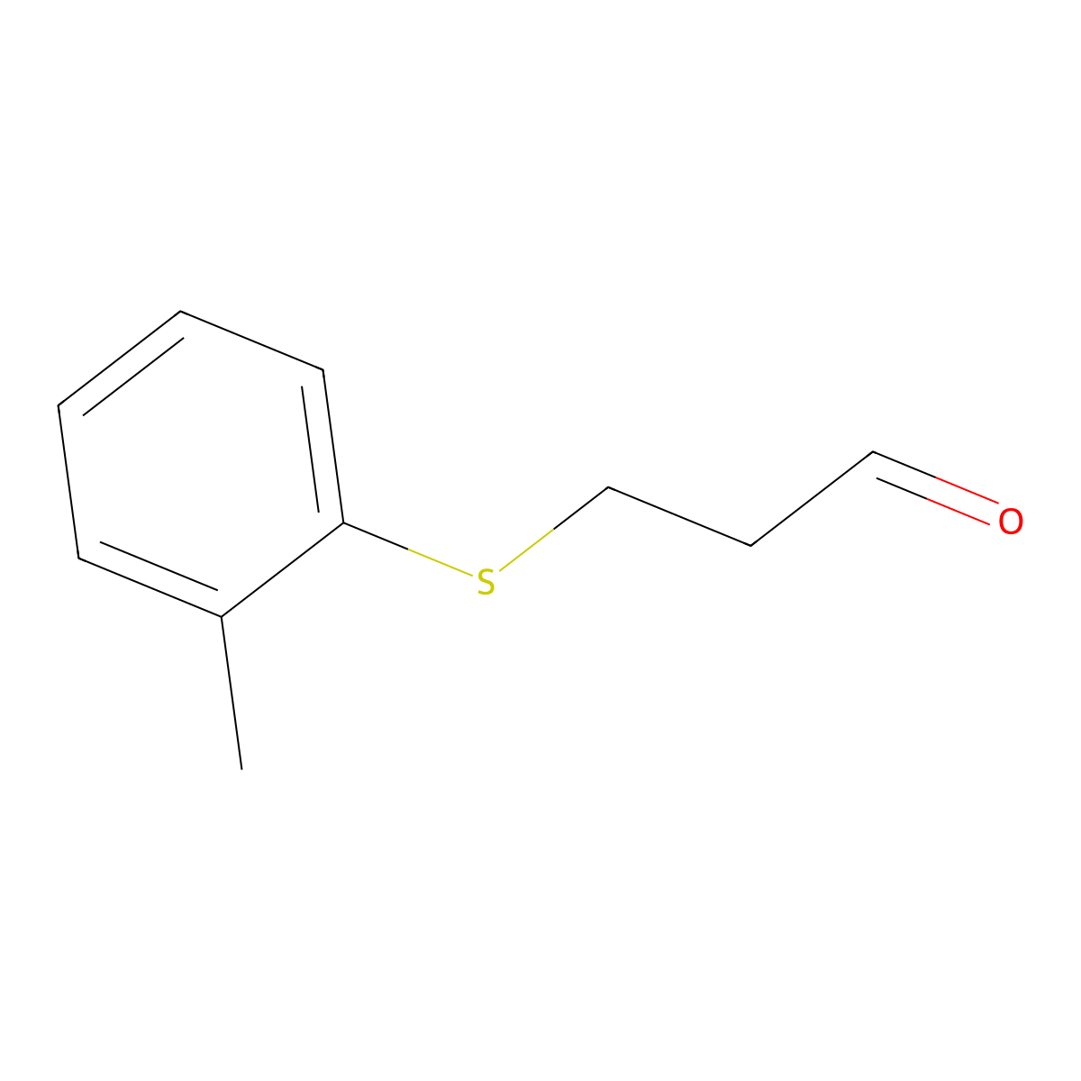 3-[(2-Methylphenyl)sulfanyl]propanal molecular structure, CAS 124829-84-1