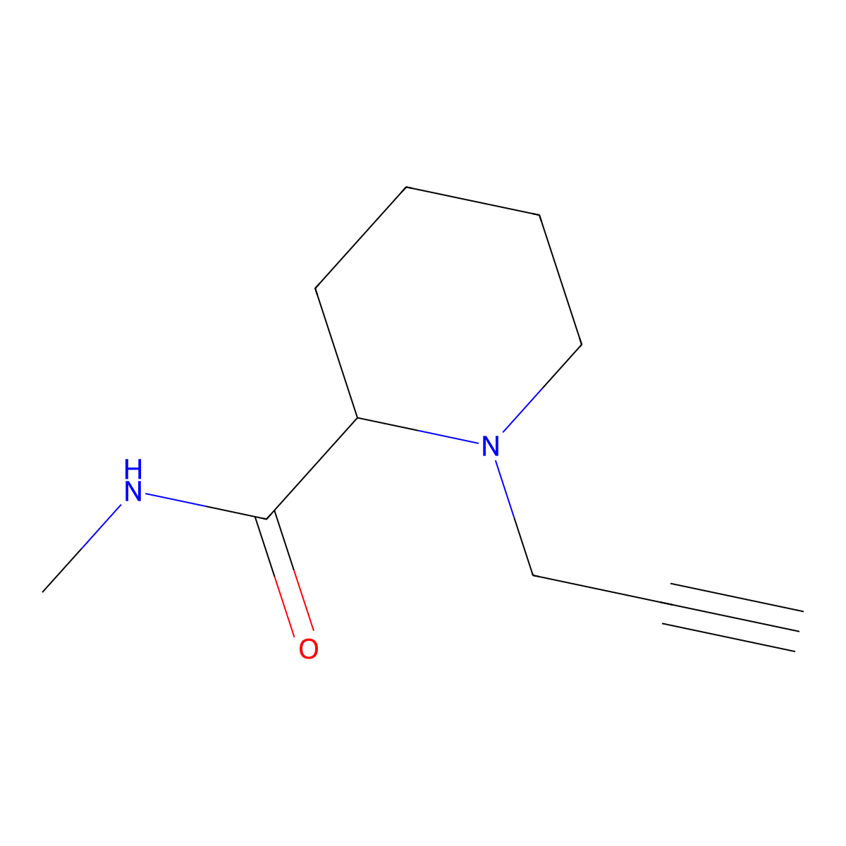 N-methyl-1-(prop-2-yn-1-yl)piperidine-2-carboxamide molecular structure, CAS 1248290-11-0