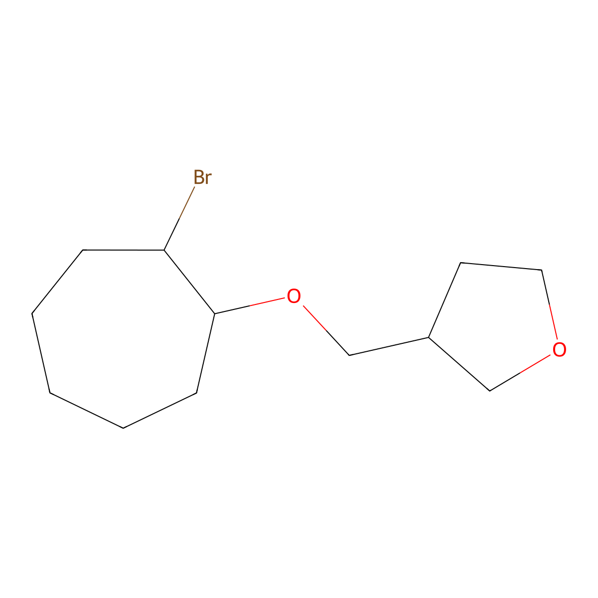 3-{[(2-Bromocycloheptyl)oxy]methyl}oxolane molecular structure, CAS 1248291-02-2