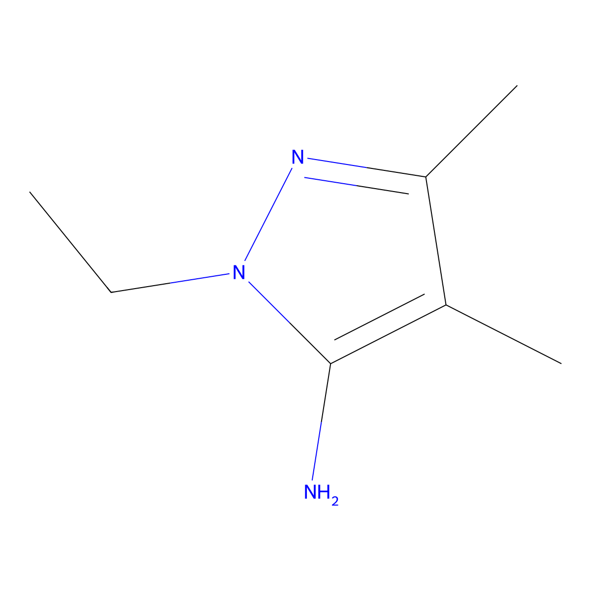 1-ethyl-3,4-dimethyl-1H-pyrazol-5-amine molecular structure, CAS 1248292-23-0