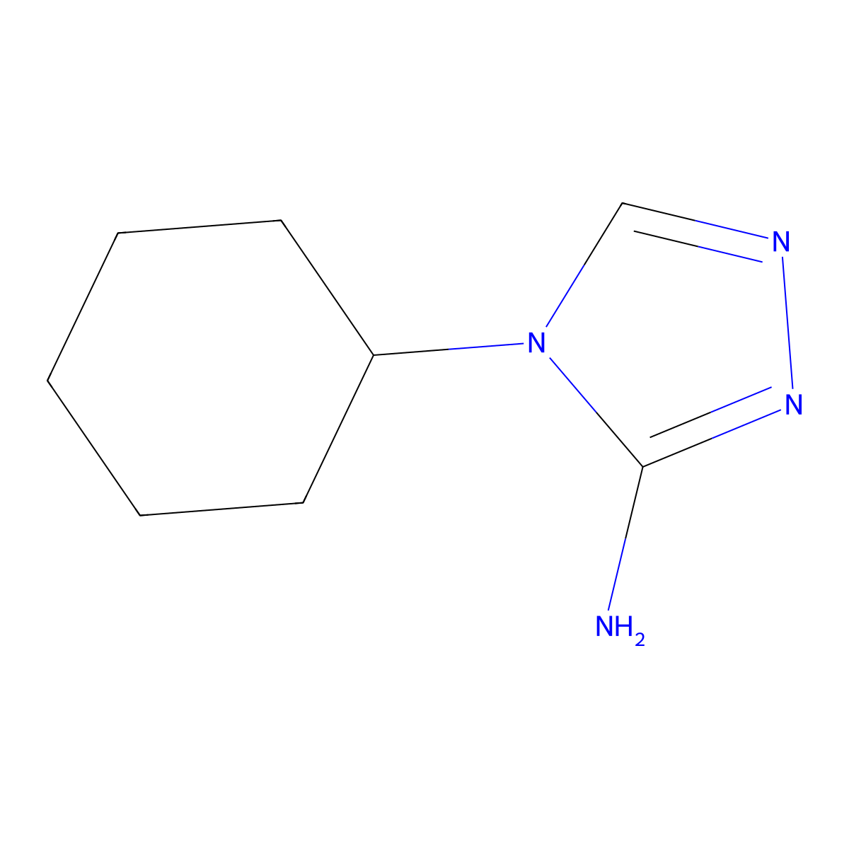 4-cyclohexyl-4H-1,2,4-triazol-3-amine molecular structure, CAS 1248293-50-6