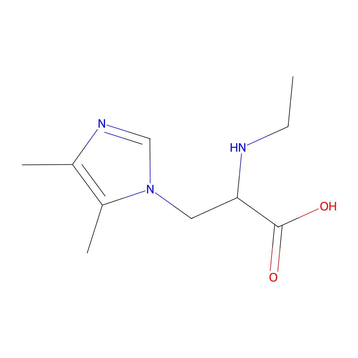 3-(4,5-Dimethyl-1h-imidazol-1-yl)-2-(ethylamino)propanoic acid molecular structure, CAS 1248293-65-3