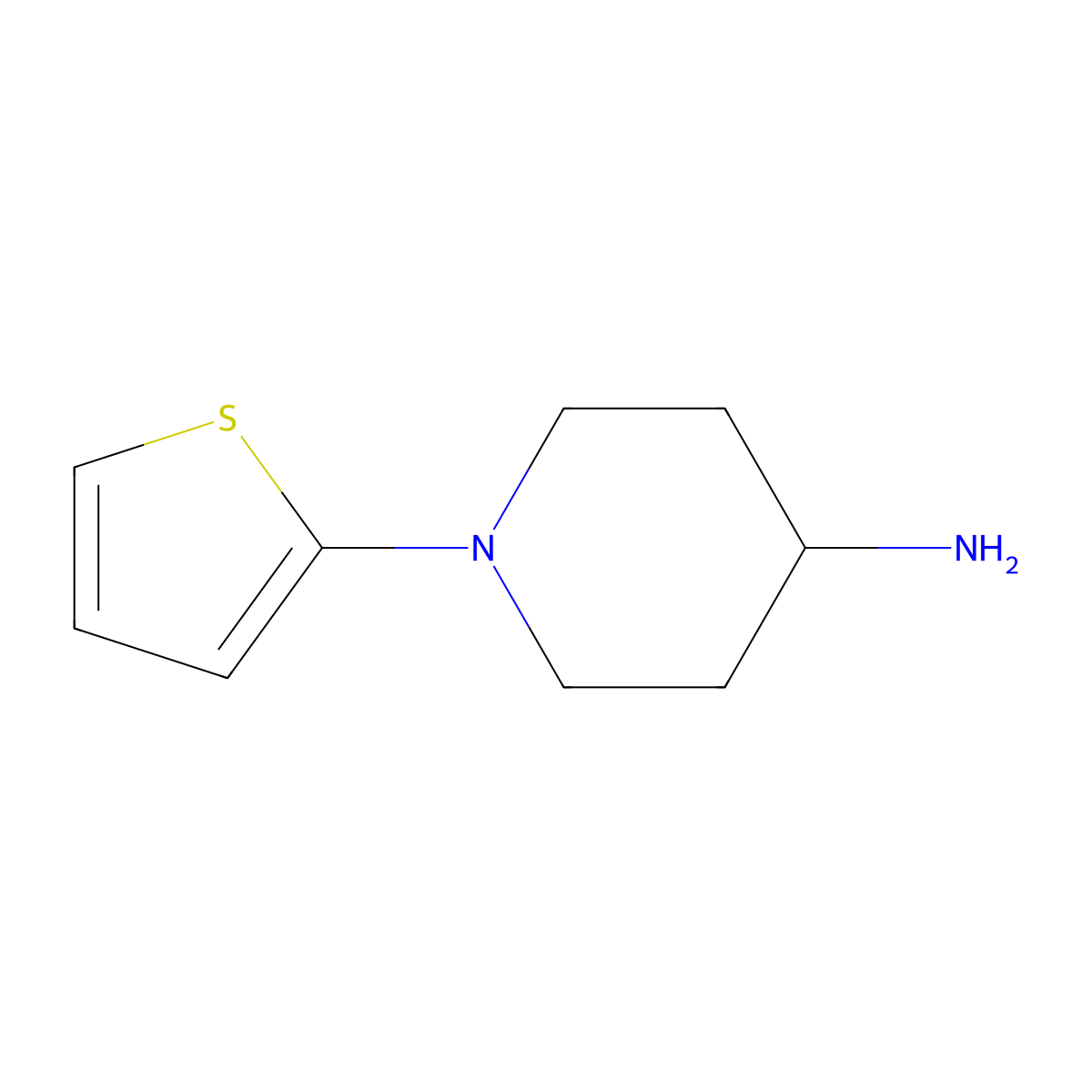 1-(Thiophen-2-yl)piperidin-4-amine molecular structure, CAS 1248294-11-2