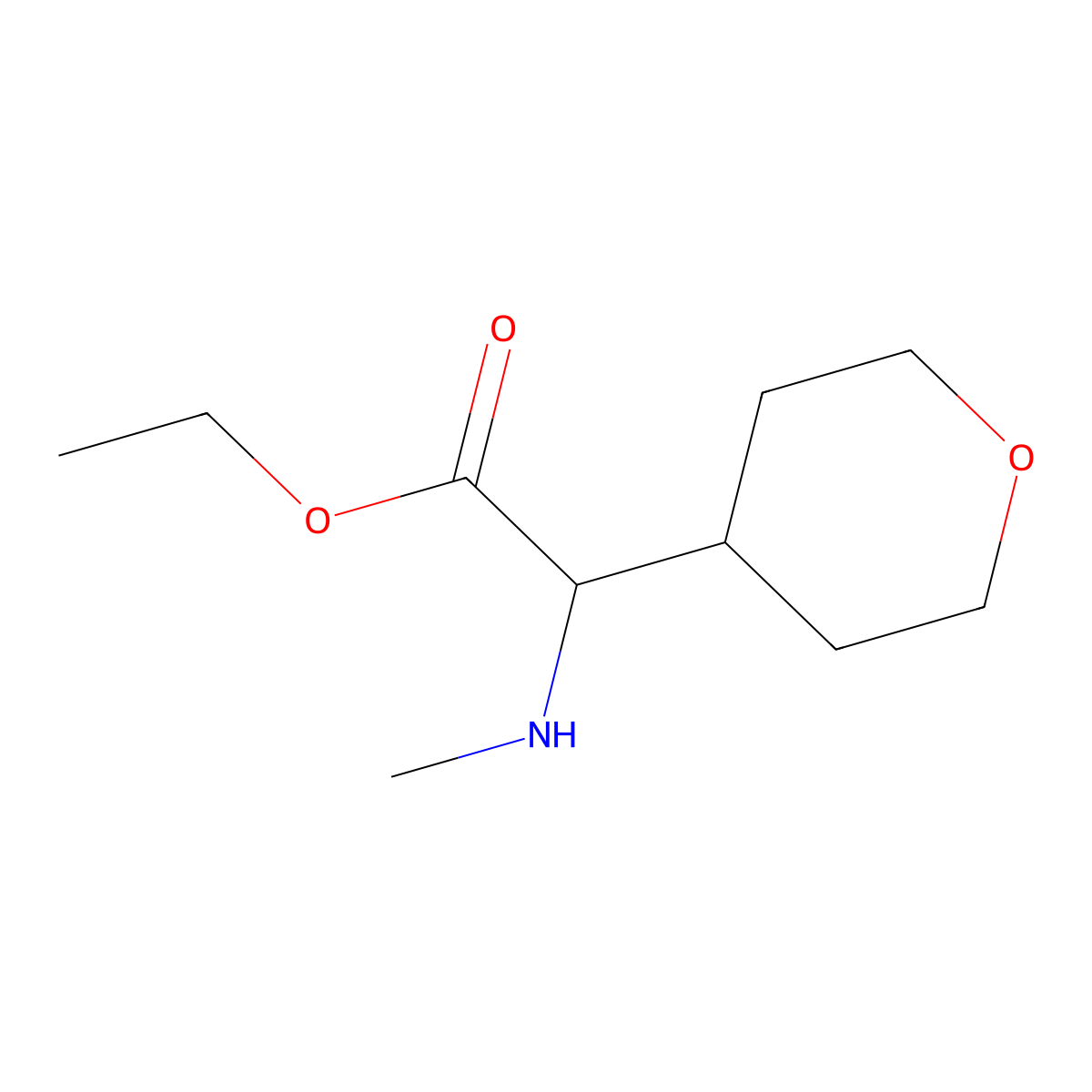 Ethyl 2-(methylamino)-2-(oxan-4-yl)acetate molecular structure, CAS 1248295-45-5