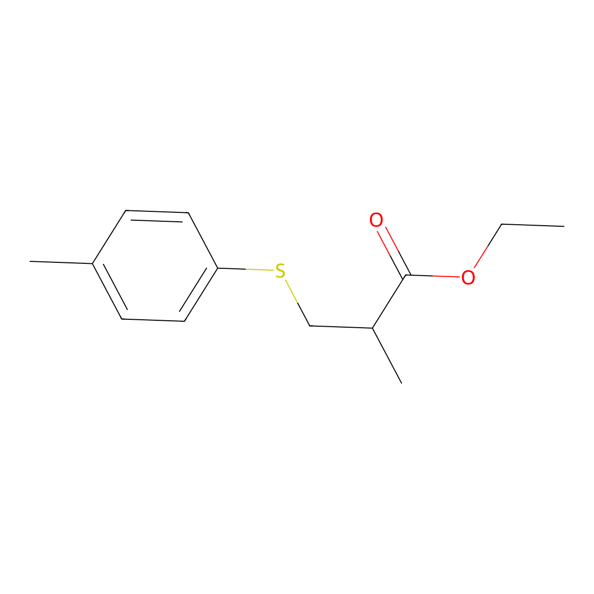 Ethyl 2-methyl-3-(p-tolylthio)propanoate molecular structure, CAS 1248295-96-6