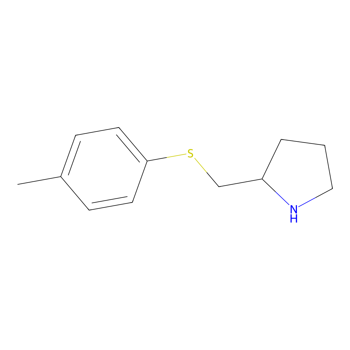 2-{[(4-Methylphenyl)sulfanyl]methyl}pyrrolidine molecular structure, CAS 1248296-45-8