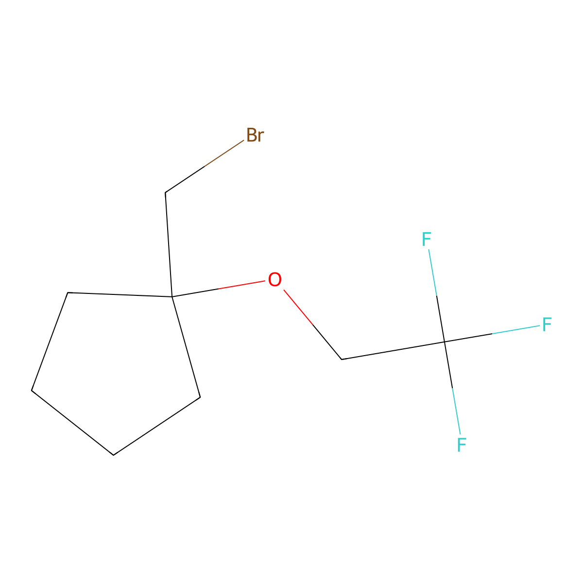 1-(Bromomethyl)-1-(2,2,2-trifluoroethoxy)cyclopentane molecular structure, CAS 1248296-99-2