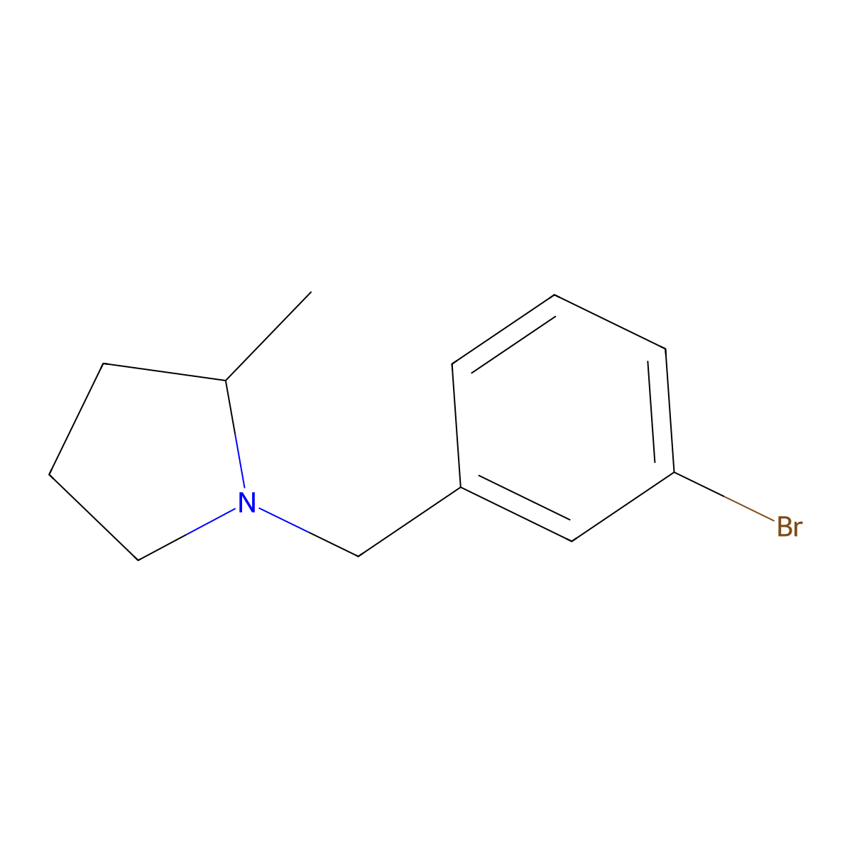 1-[(3-Bromophenyl)methyl]-2-methylpyrrolidine molecular structure, CAS 1248298-37-4