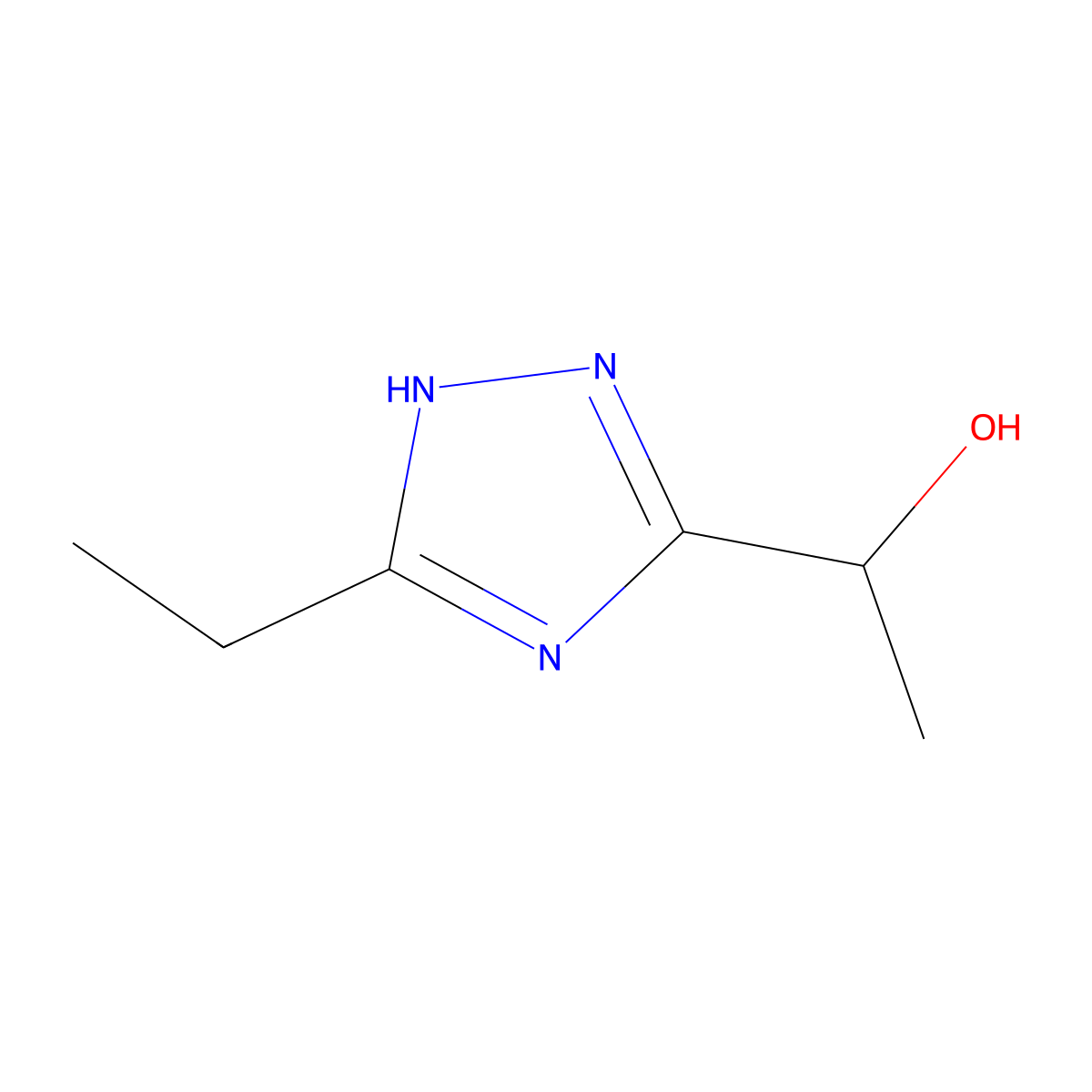 1-(3-ethyl-1H-1,2,4-triazol-5-yl)ethan-1-ol molecular structure, CAS 1248299-89-9