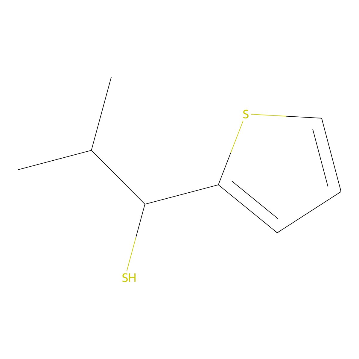 2-Methyl-1-(thiophen-2-yl)propane-1-thiol molecular structure, CAS 1248300-08-4