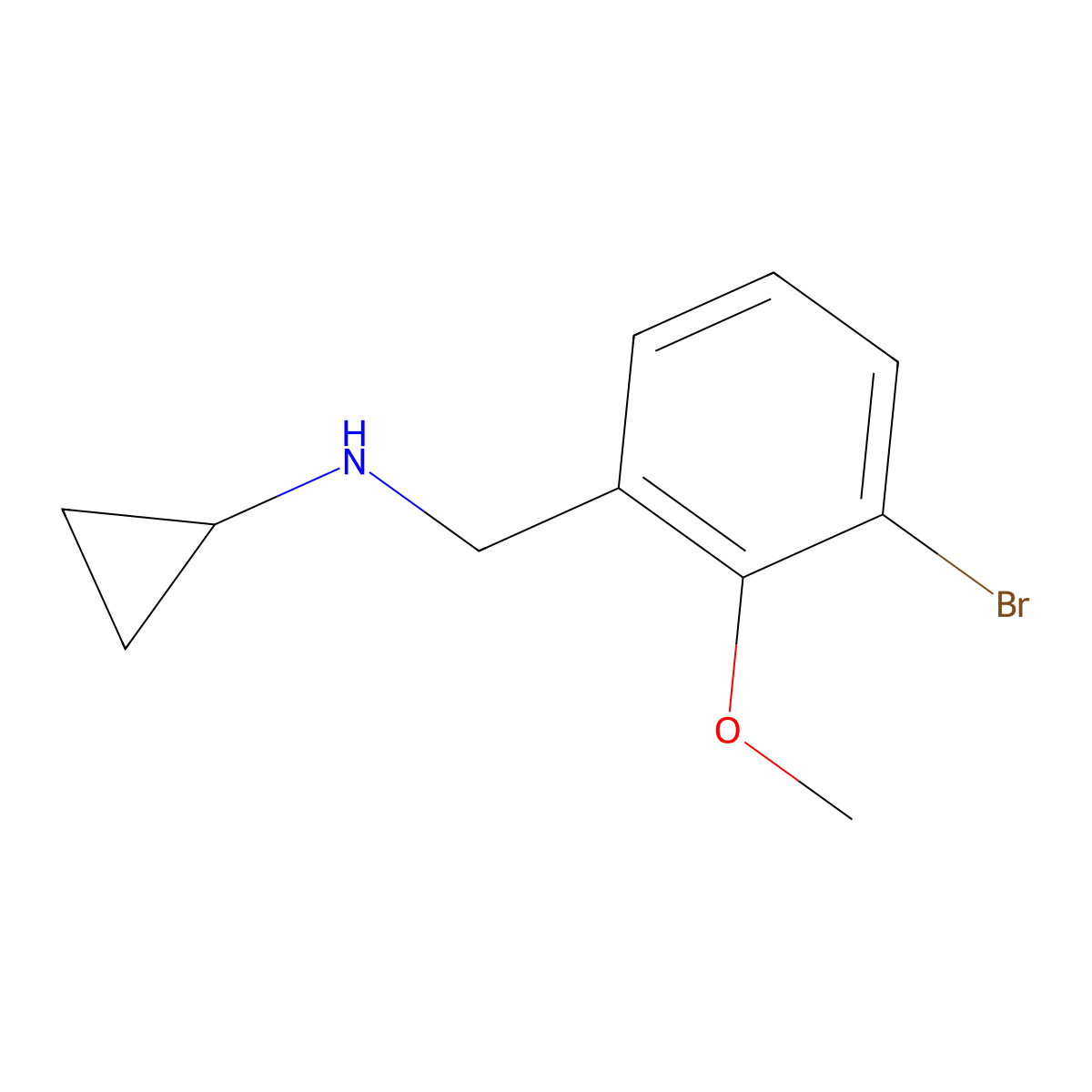 N-[(3-bromo-2-methoxyphenyl)methyl]cyclopropanamine molecular structure, CAS 1248300-21-1