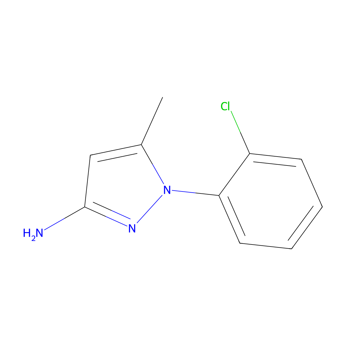 1-(2-chlorophenyl)-5-methyl-1H-pyrazol-3-amine molecular structure, CAS 1248301-61-2