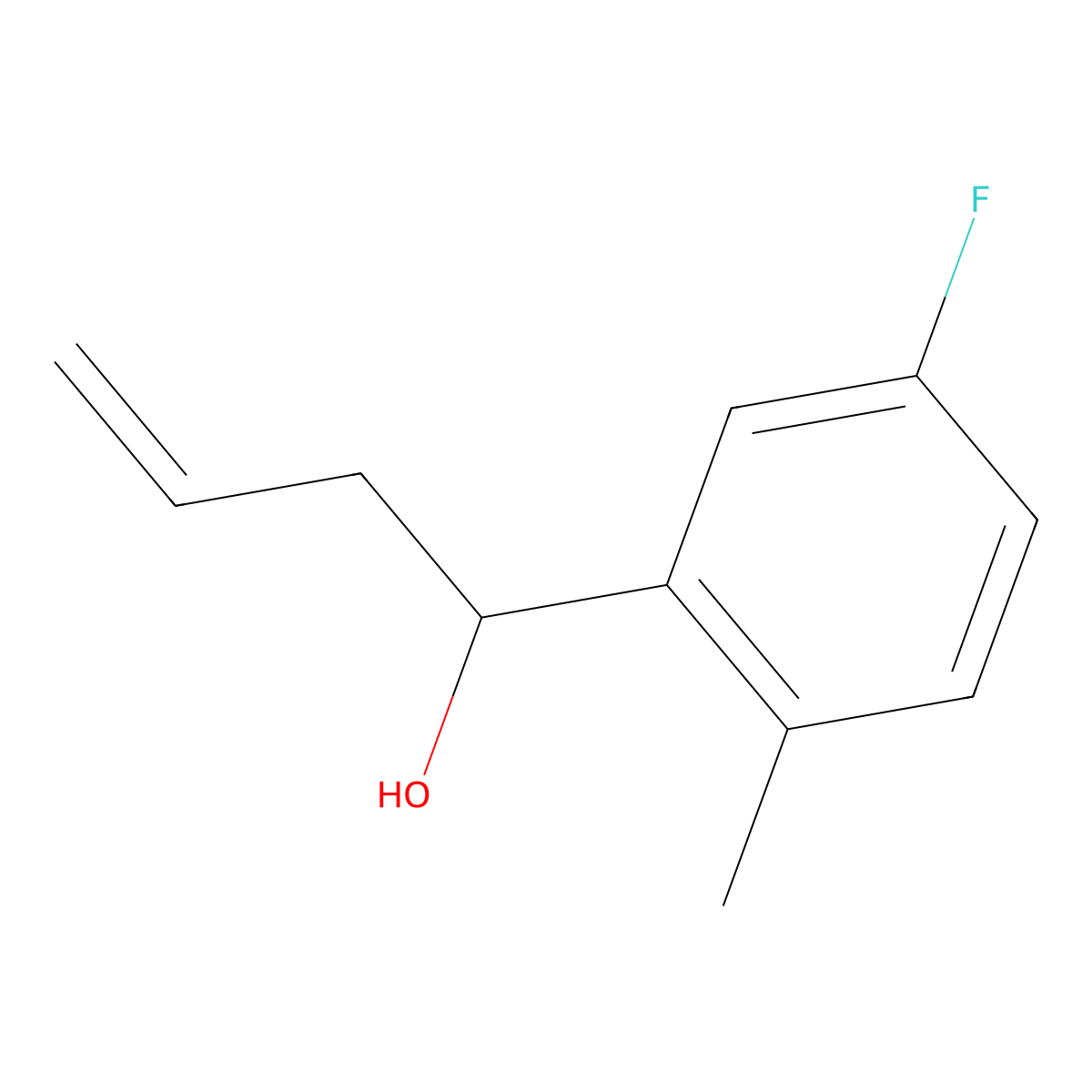 4-(3-Fluoro-6-methylphenyl)-1-buten-4-ol molecular structure, CAS 1248302-92-2