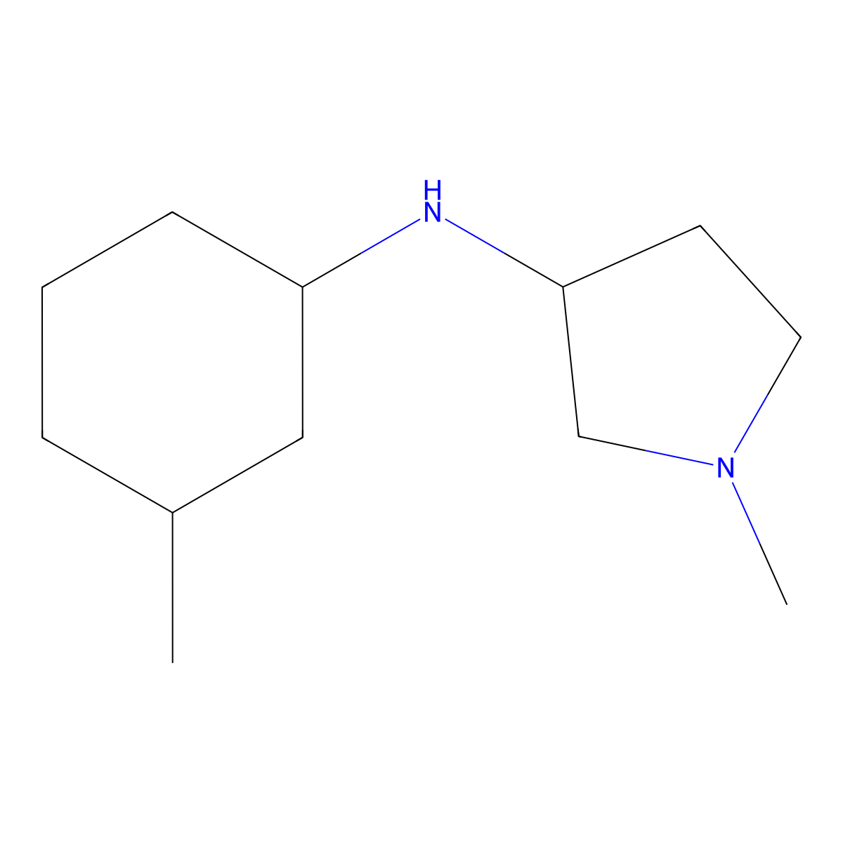 1-methyl-N-(3-methylcyclohexyl)pyrrolidin-3-amine molecular structure, CAS 1248302-97-7