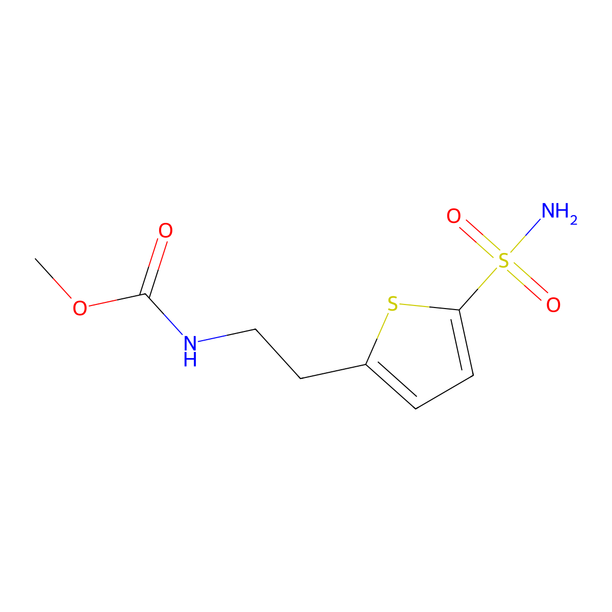 methyl N-[2-(5-sulfamoylthiophen-2-yl)ethyl]carbamate molecular structure, CAS 1248303-20-9