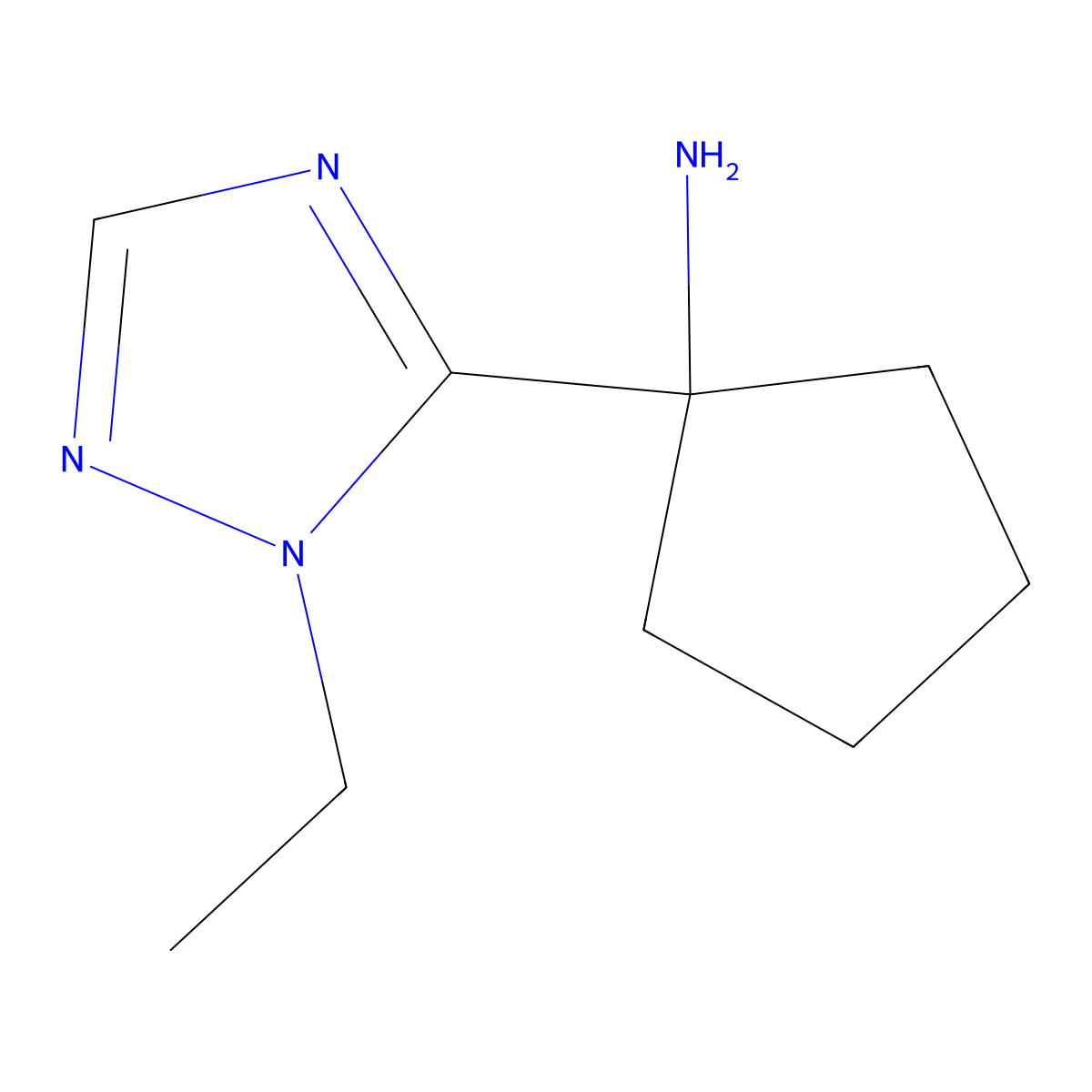 1-(1-Ethyl-1h-1,2,4-triazol-5-yl)cyclopentan-1-amine molecular structure, CAS 1248303-50-5