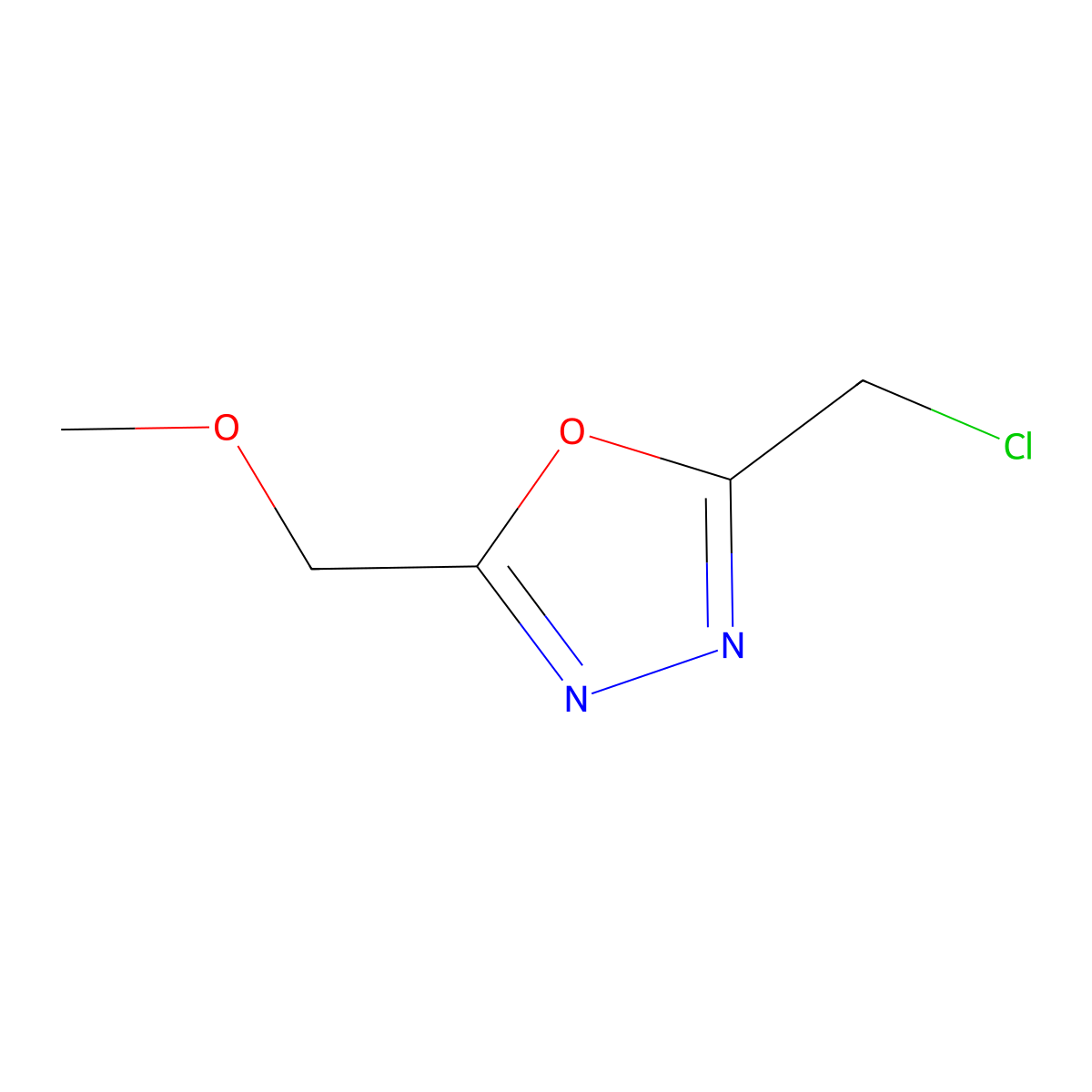 2-(Chloromethyl)-5-(methoxymethyl)-1,3,4-oxadiazole molecular structure, CAS 1248308-40-8
