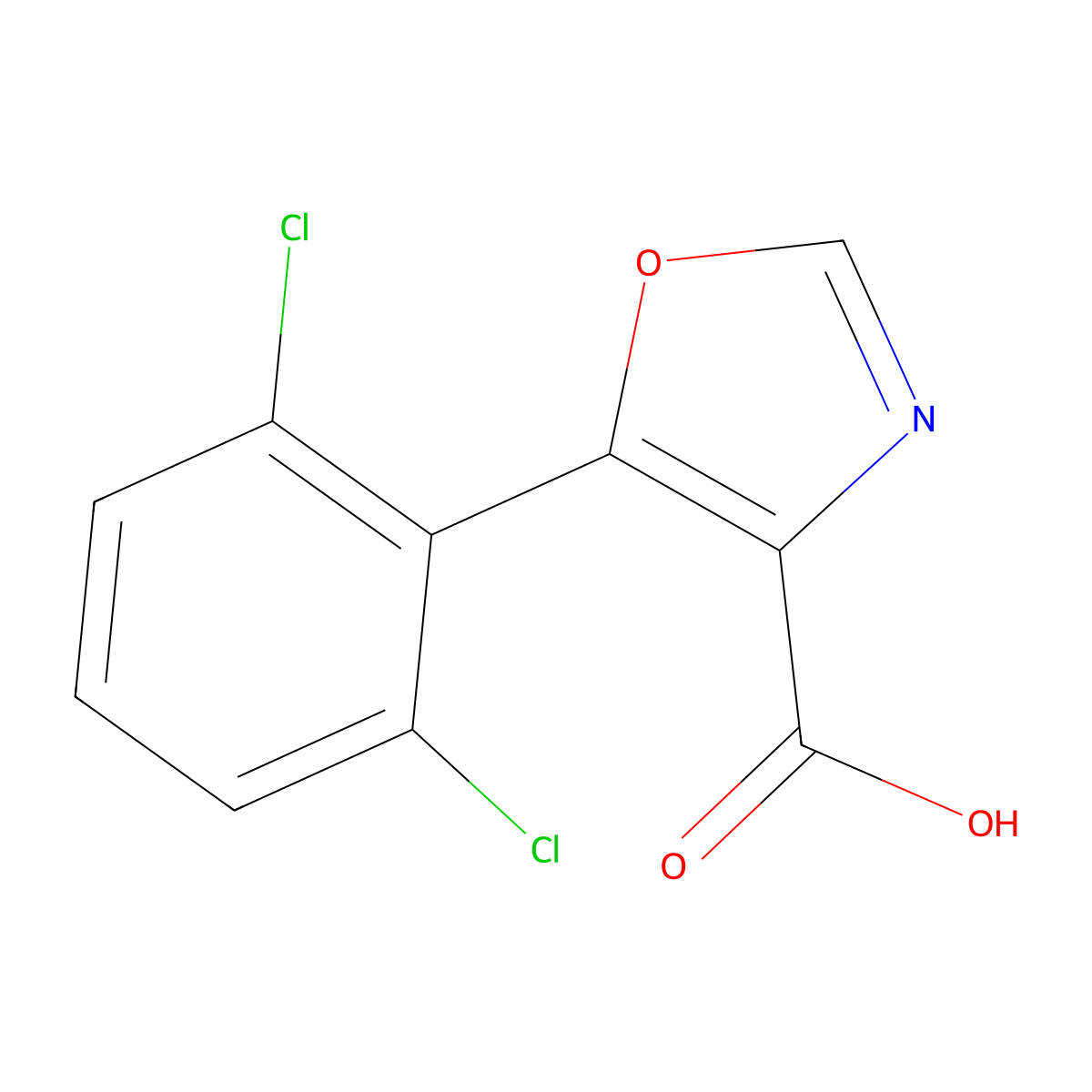 5-(2,6-Dichlorophenyl)-1,3-oxazole-4-carboxylic acid molecular structure, CAS 1248310-70-4