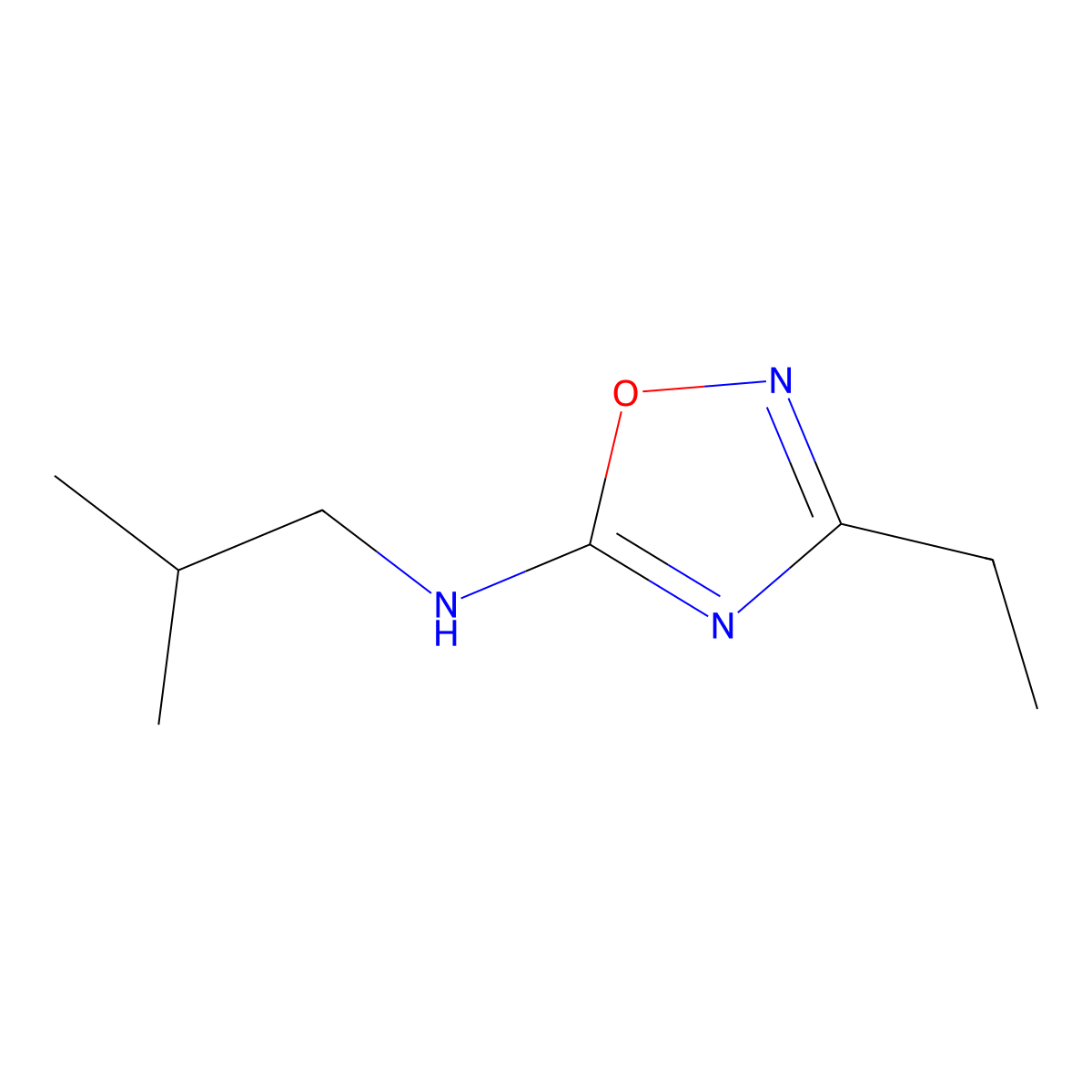 3-Ethyl-N-isobutyl-1,2,4-oxadiazol-5-amine molecular structure, CAS 1248311-37-6