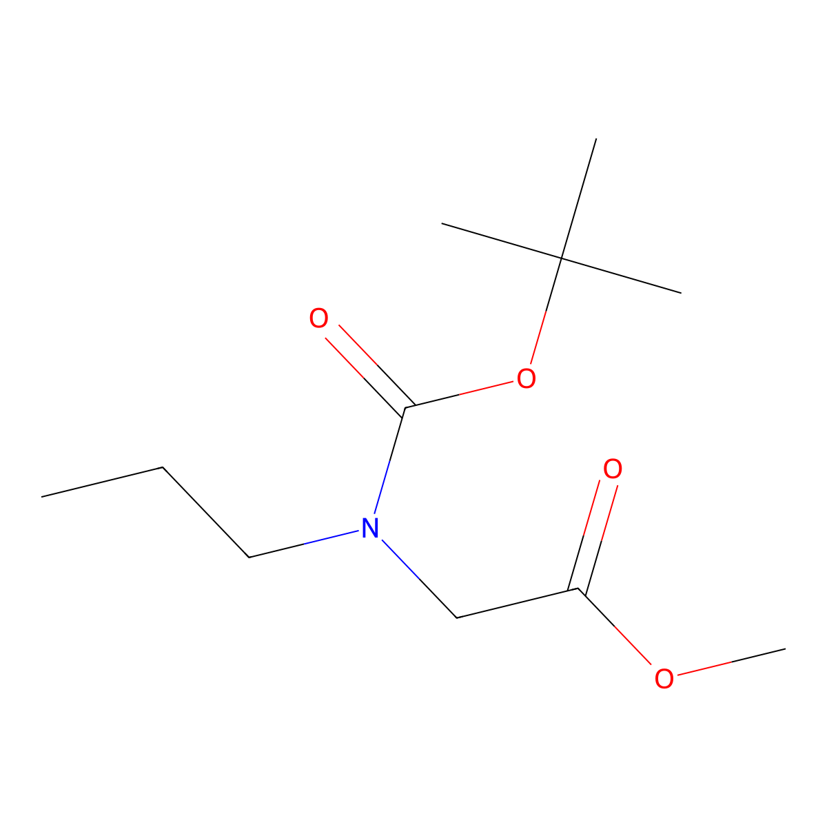 Methyl N-(tert-butoxycarbonyl)-N-propylglycinate molecular structure, CAS 1248314-92-2