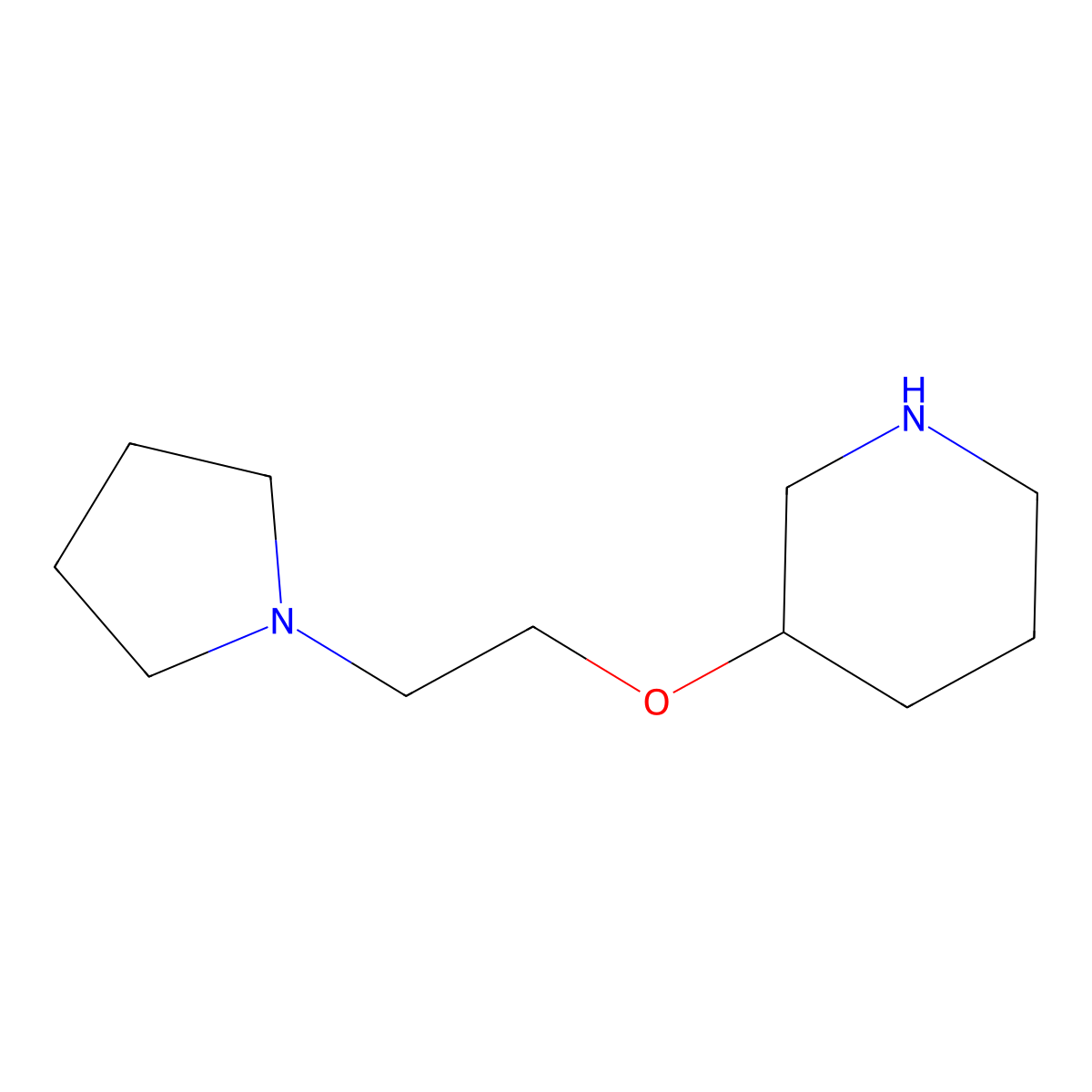3-(2-(Pyrrolidin-1-yl)ethoxy)piperidine molecular structure, CAS 1248315-50-5