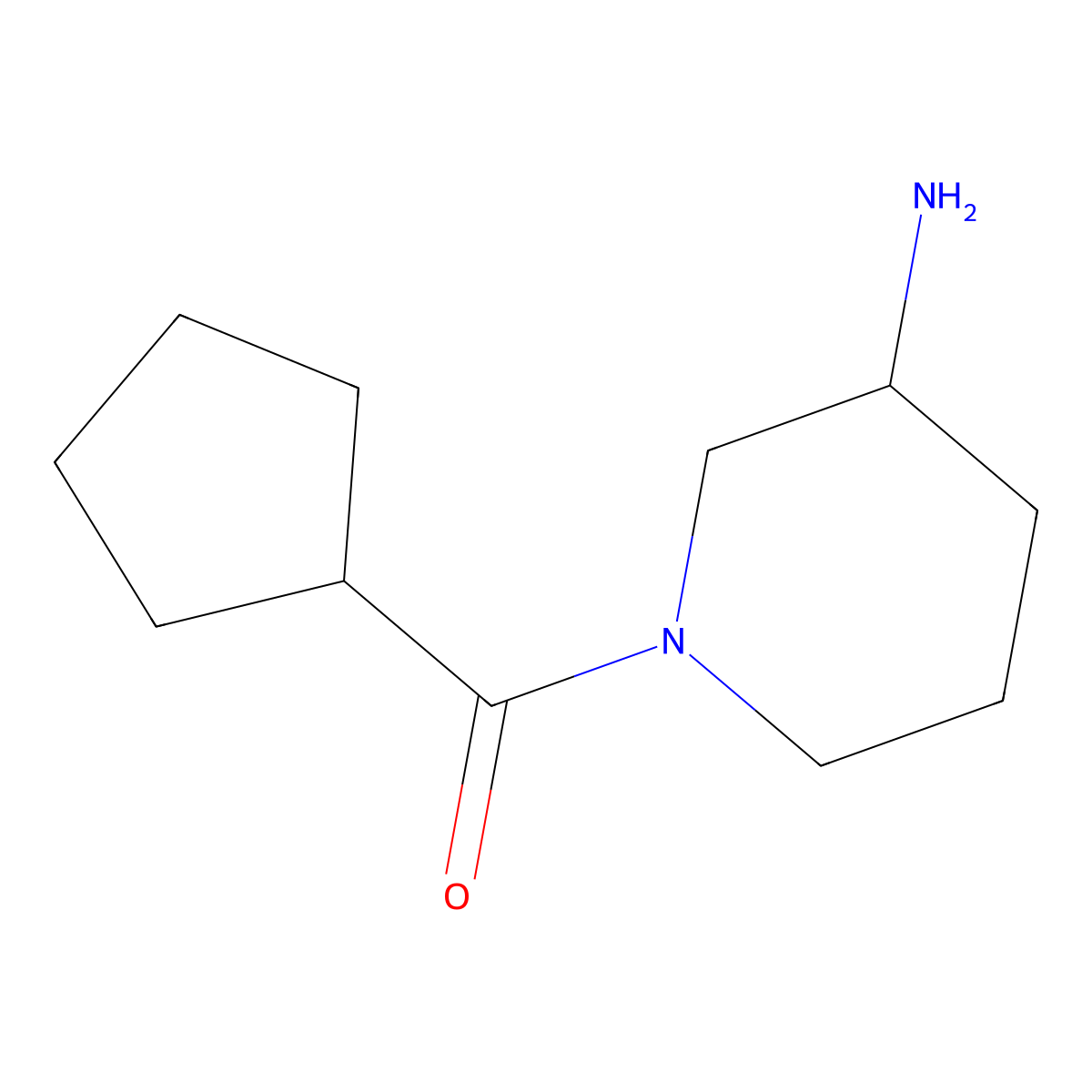 (3-Aminopiperidin-1-yl)(cyclopentyl)methanone molecular structure, CAS 1248317-53-4