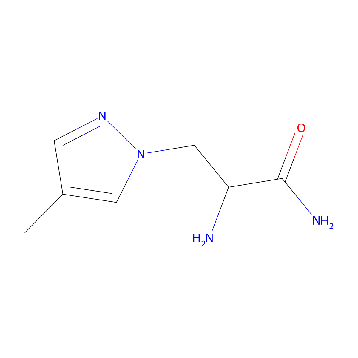 2-Amino-3-(4-methyl-1H-pyrazol-1-YL)propanamide molecular structure, CAS 1248318-67-3