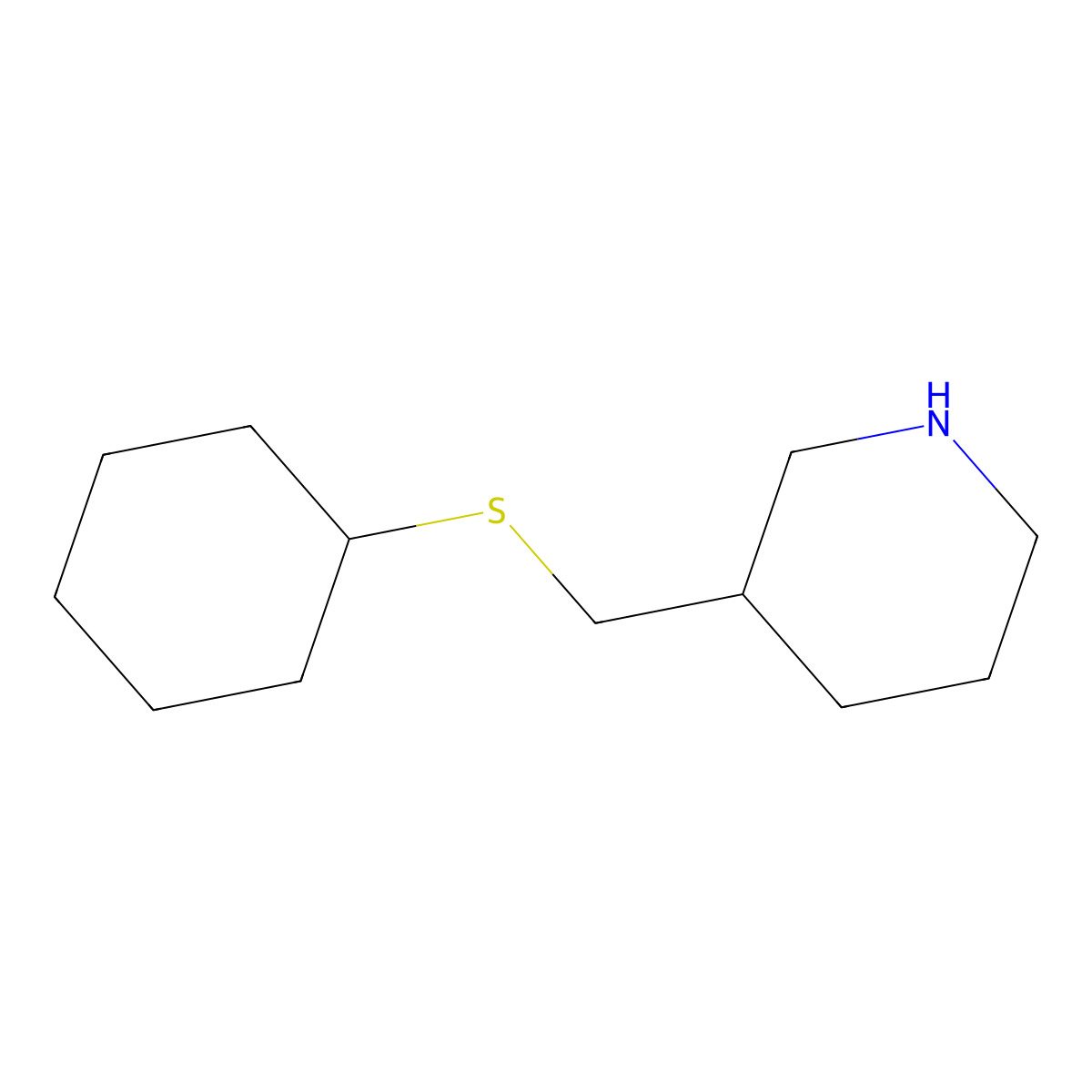 3-[(Cyclohexylsulfanyl)methyl]piperidine molecular structure, CAS 1248321-17-6
