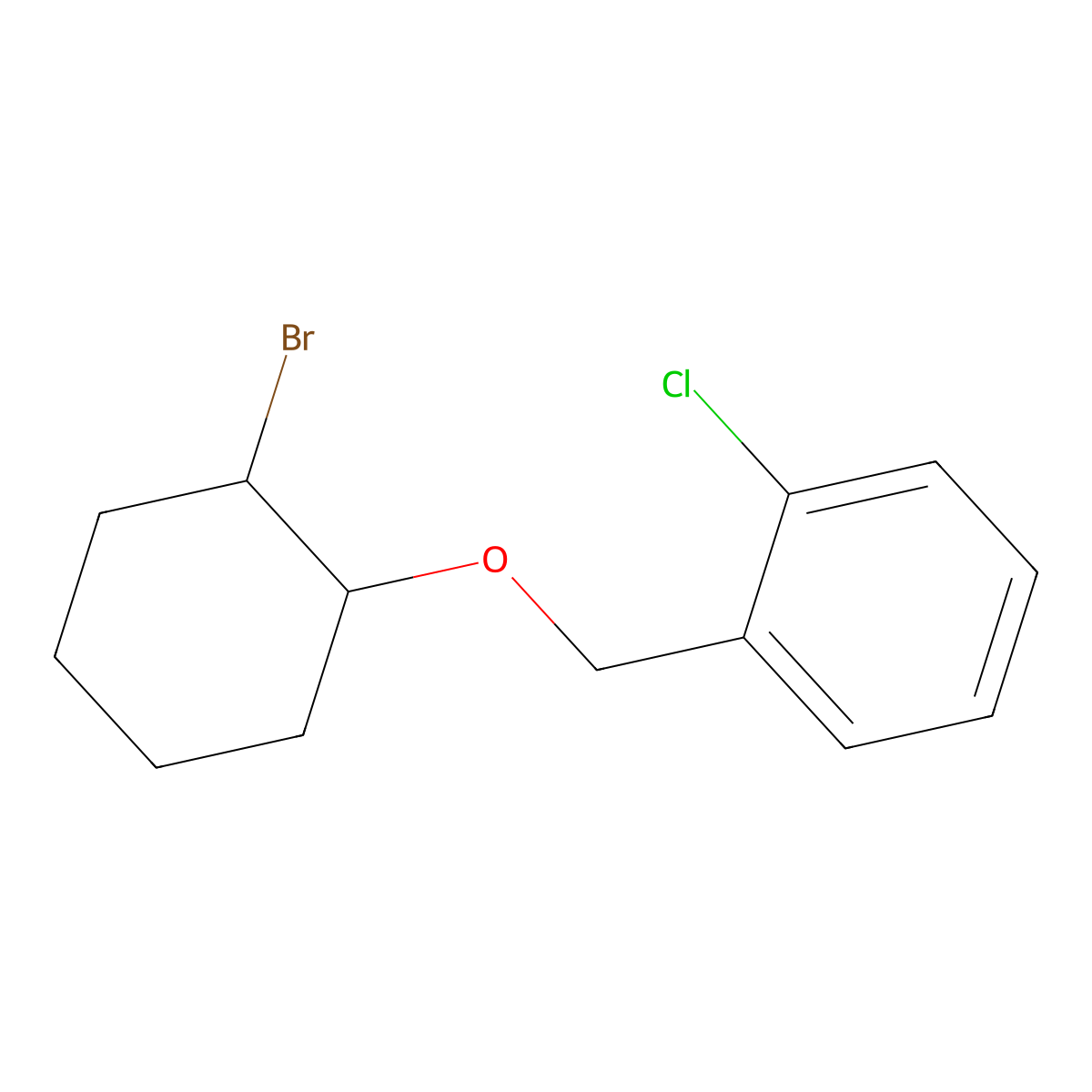 1-(((2-Bromocyclohexyl)oxy)methyl)-2-chlorobenzene molecular structure, CAS 1248322-25-9