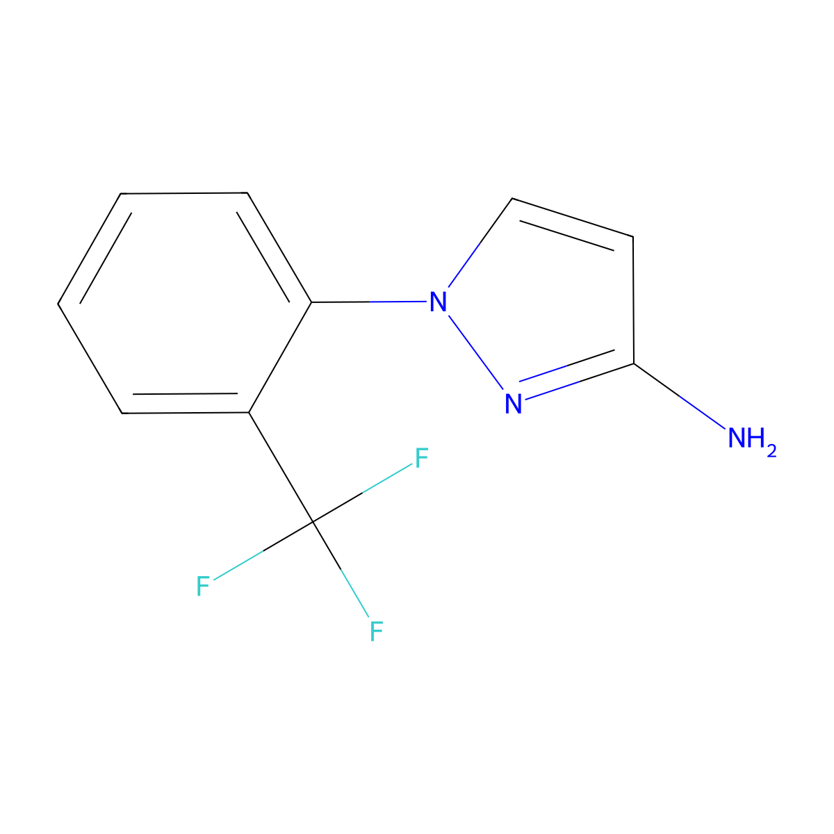 1-[2-(trifluoromethyl)phenyl]-1H-pyrazol-3-amine molecular structure, CAS 1248322-84-0