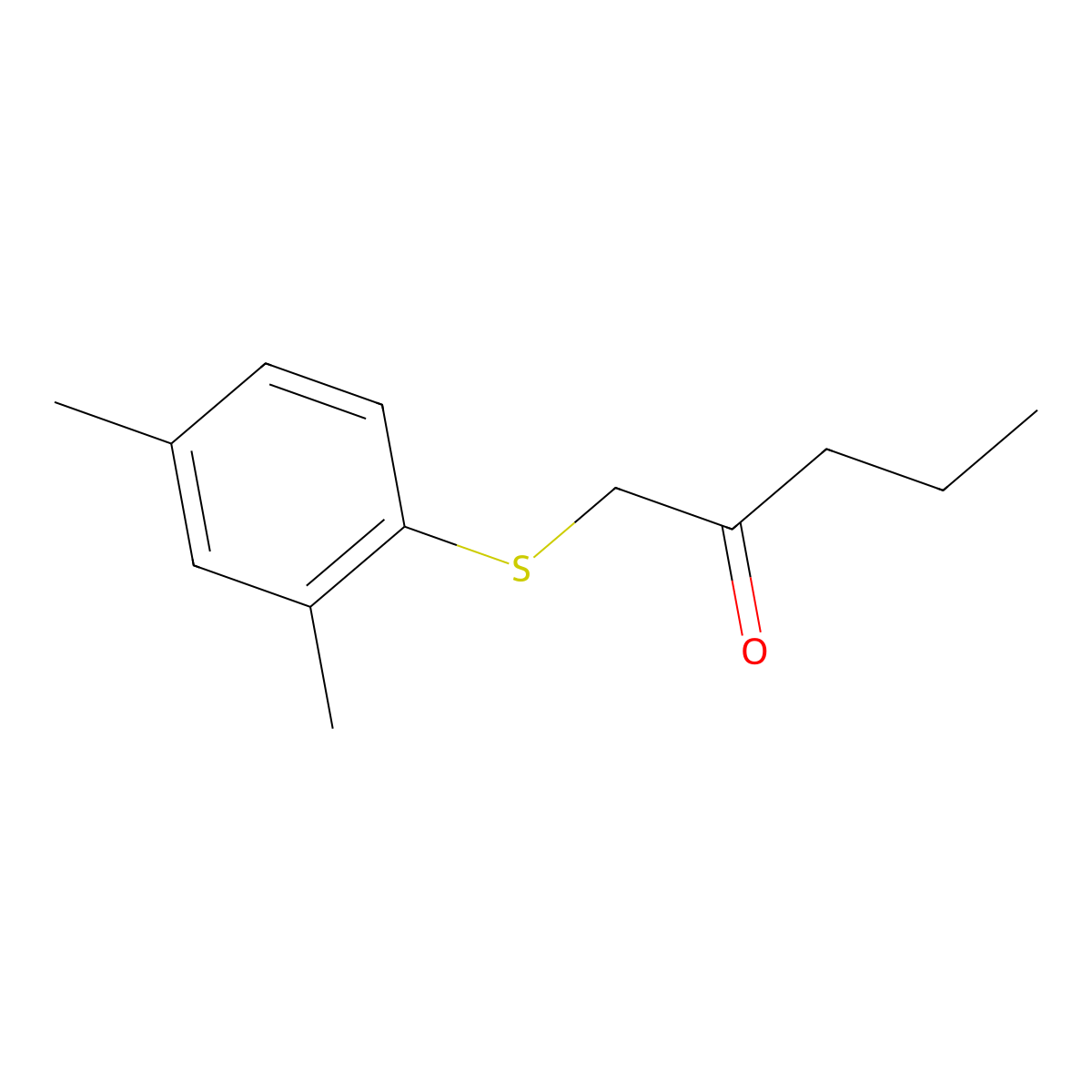 1-((2,4-Dimethylphenyl)thio)pentan-2-one molecular structure, CAS 1248323-18-3