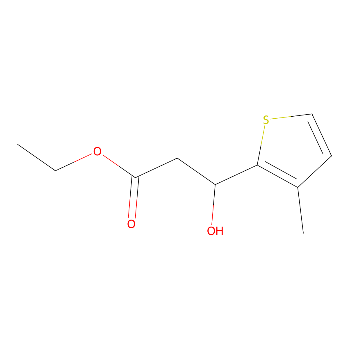 Ethyl 3-Hydroxy-3-(3-methyl-2-thienyl)propanoate molecular structure, CAS 1248325-58-7