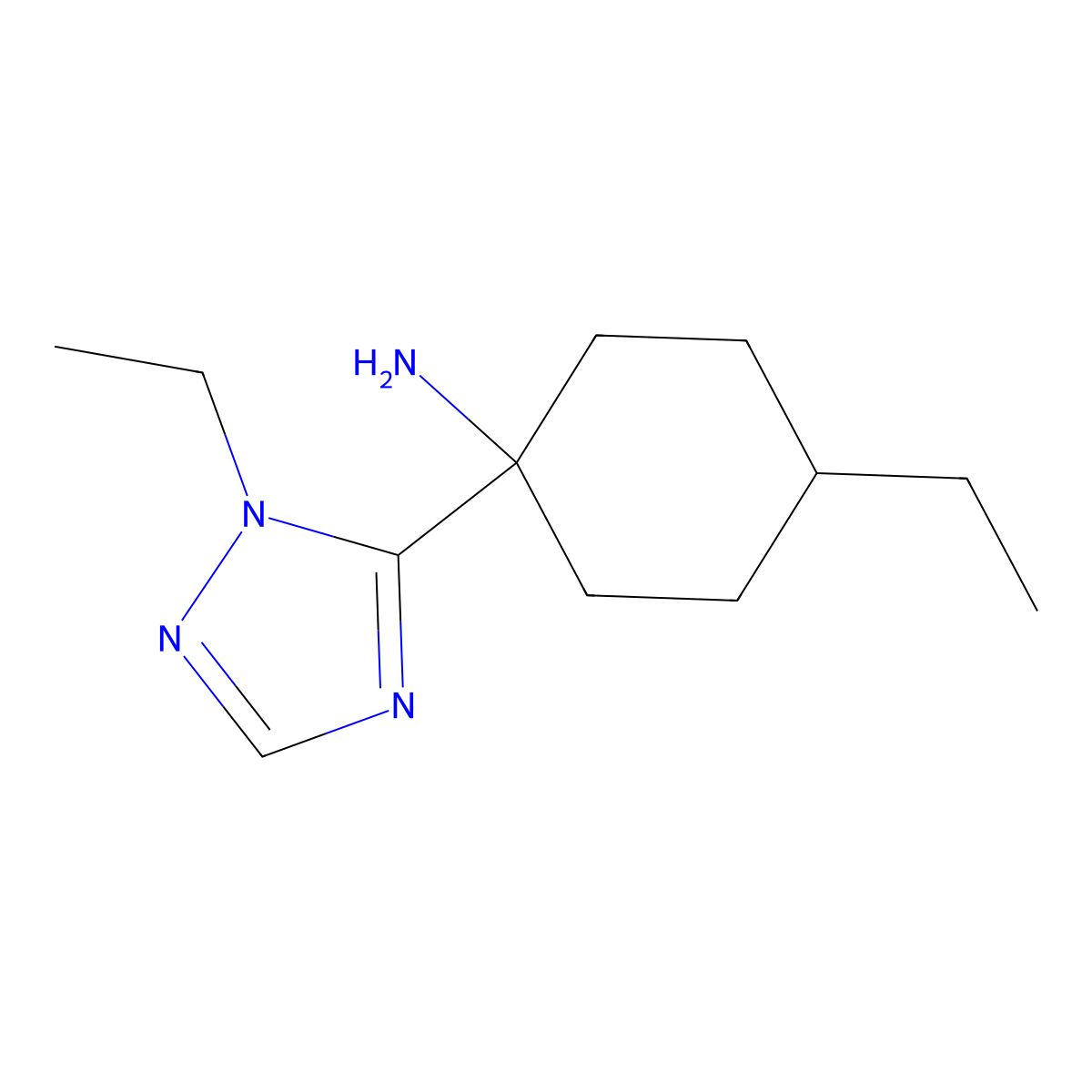 4-Ethyl-1-(1-ethyl-1h-1,2,4-triazol-5-yl)cyclohexan-1-amine molecular structure, CAS 1248326-28-4