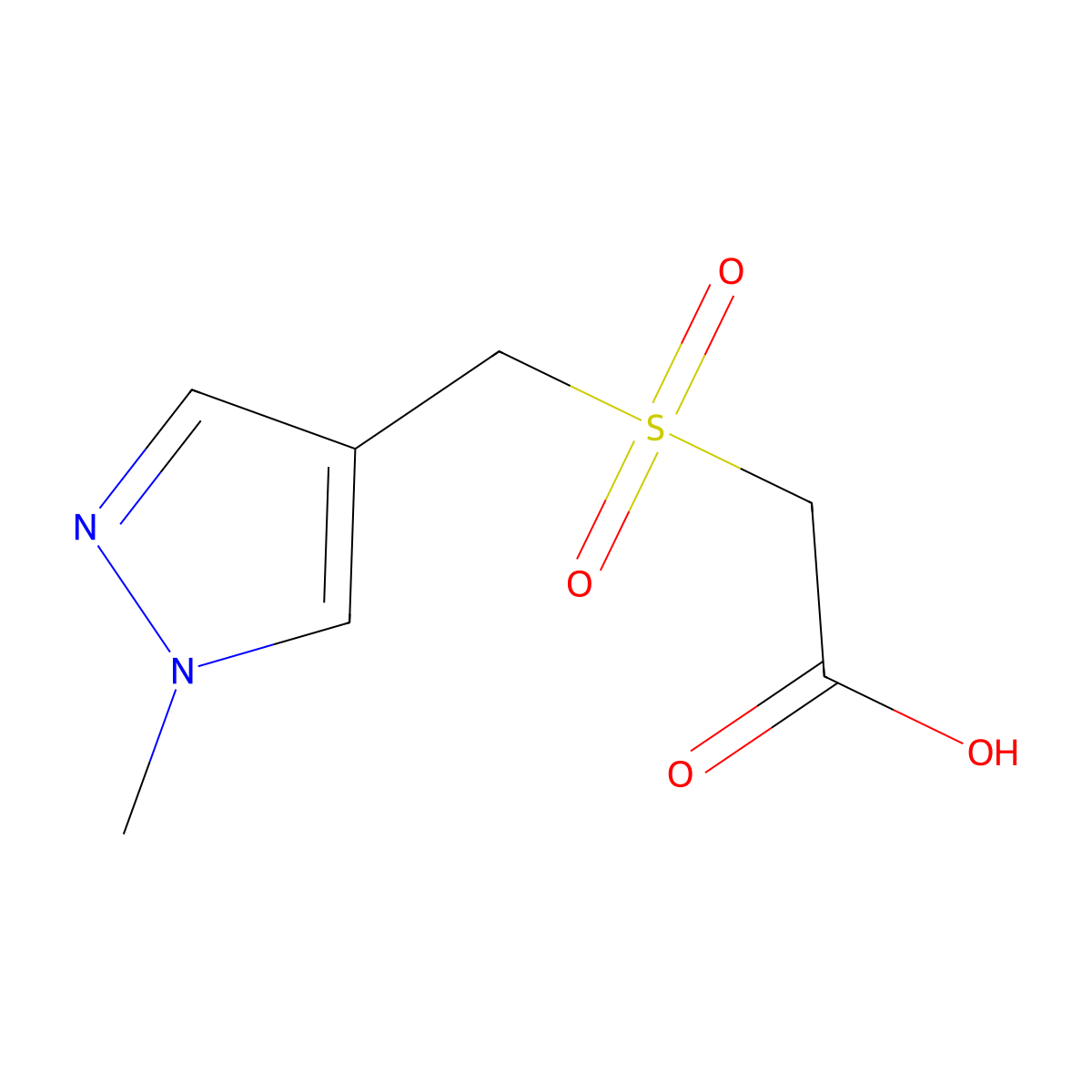 2-[(1-methyl-1H-pyrazol-4-yl)methanesulfonyl]acetic acid molecular structure, CAS 1248326-66-0