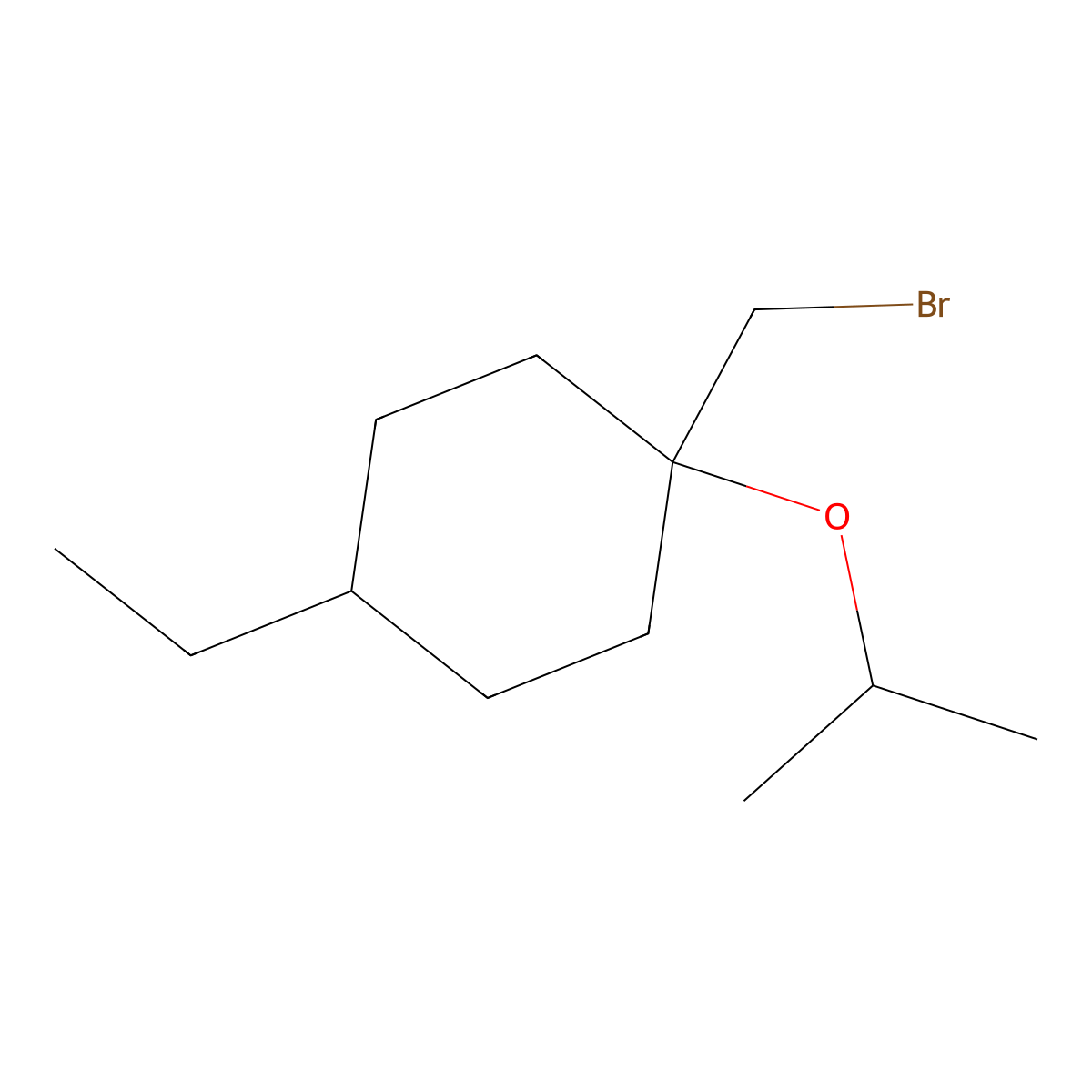 1-(Bromomethyl)-4-ethyl-1-isopropoxycyclohexane molecular structure, CAS 1248332-26-4