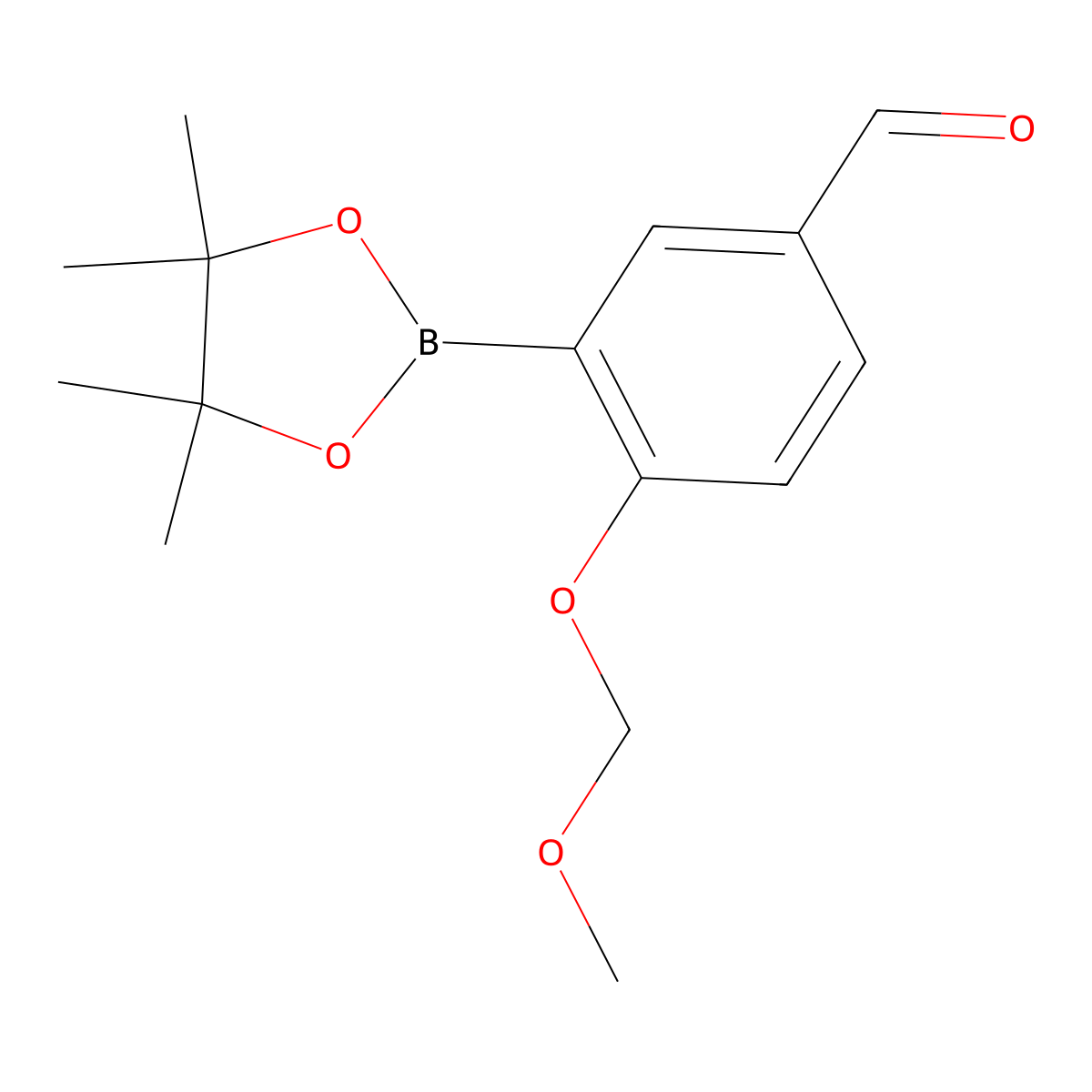 4-(Methoxymethoxy)-3-(4,4,5,5-tetramethyl-1,3,2-dioxaborolan-2-yl)benzaldehyde molecular structure, CAS 1248344-23-1