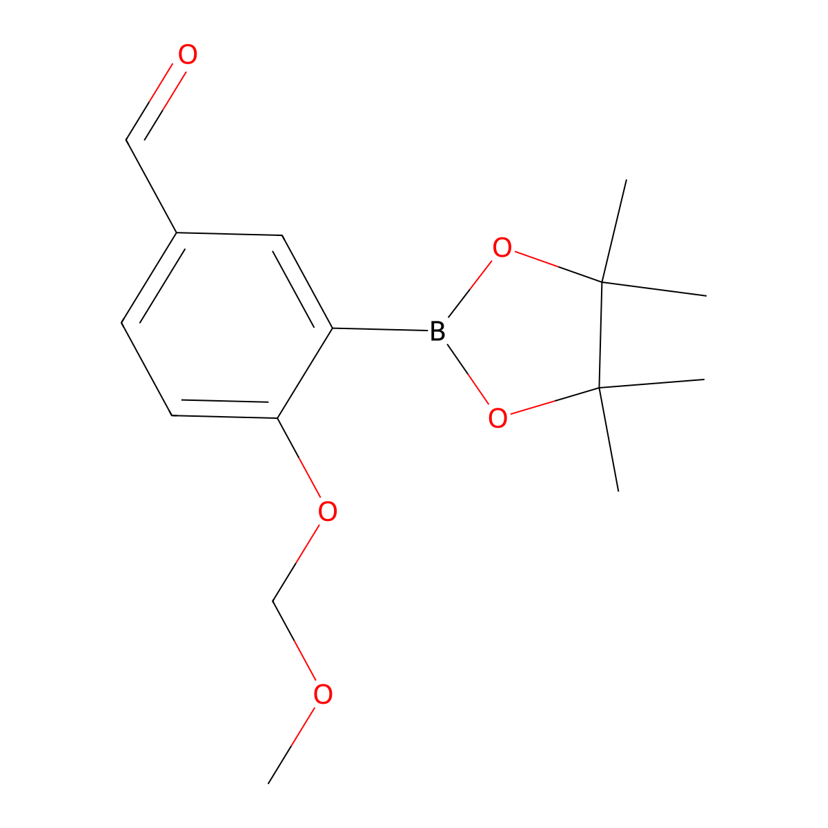 4-(Methoxymethoxy)-3-(4,4,5,5-tetramethyl-1,3,2-dioxaborolan-2-yl)benzaldehyde molecular structure, CAS 1248344-23-1