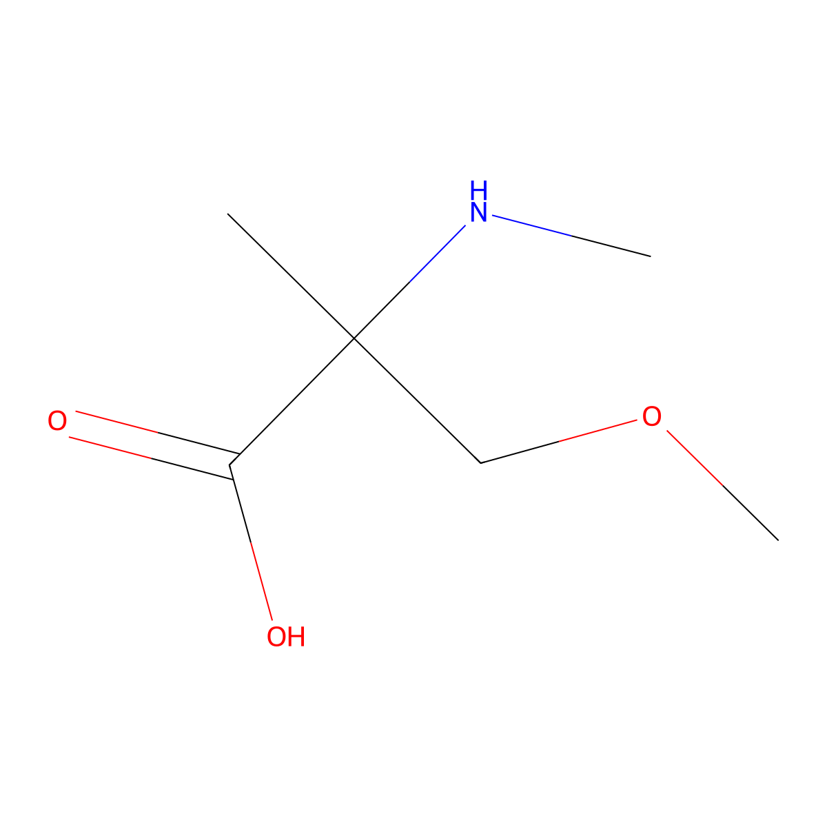 3-Methoxy-2-methyl-2-(methylamino)propanoic acid molecular structure, CAS 1248351-51-0