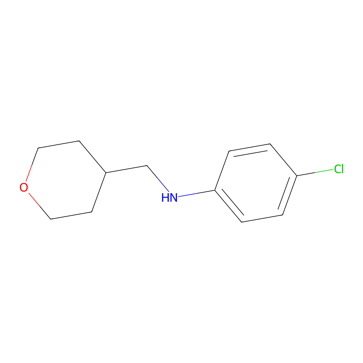 4-chloro-N-[(oxan-4-yl)methyl]aniline molecular structure, CAS 1248352-73-9