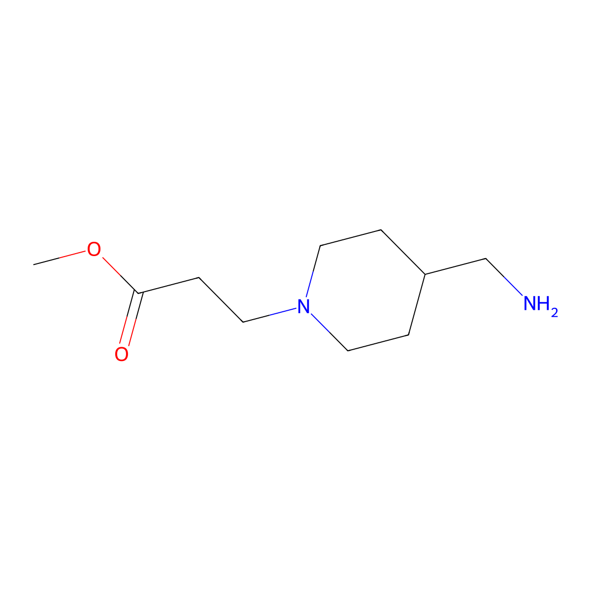 Methyl 3-(4-(aminomethyl)piperidin-1-yl)propanoate molecular structure, CAS 1248354-25-7