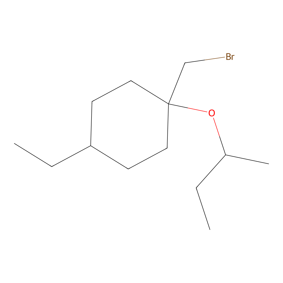 1-(Bromomethyl)-1-(sec-butoxy)-4-ethylcyclohexane molecular structure, CAS 1248354-55-3