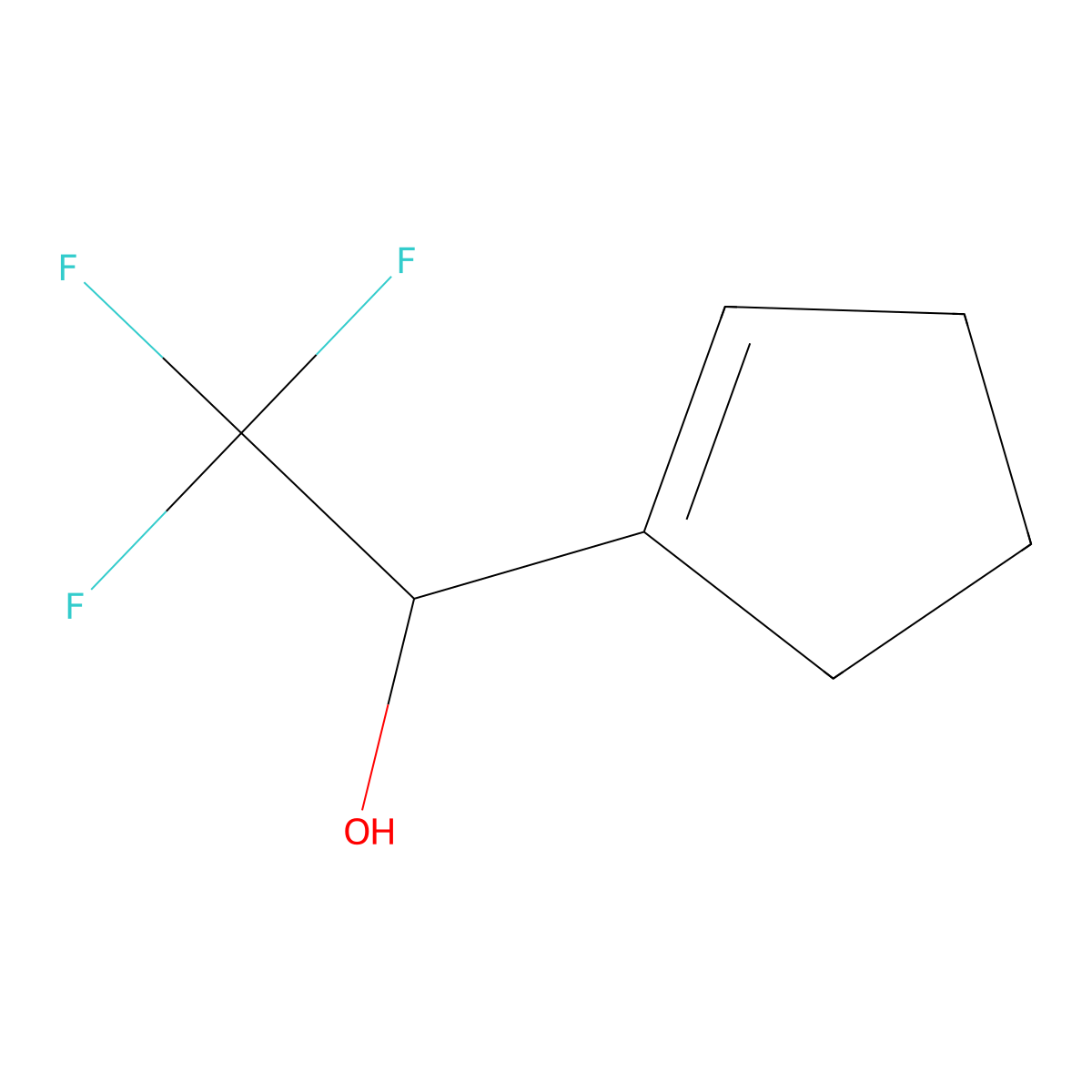 1-(Cyclopent-1-en-1-yl)-2,2,2-trifluoroethan-1-ol molecular structure, CAS 1248355-50-1
