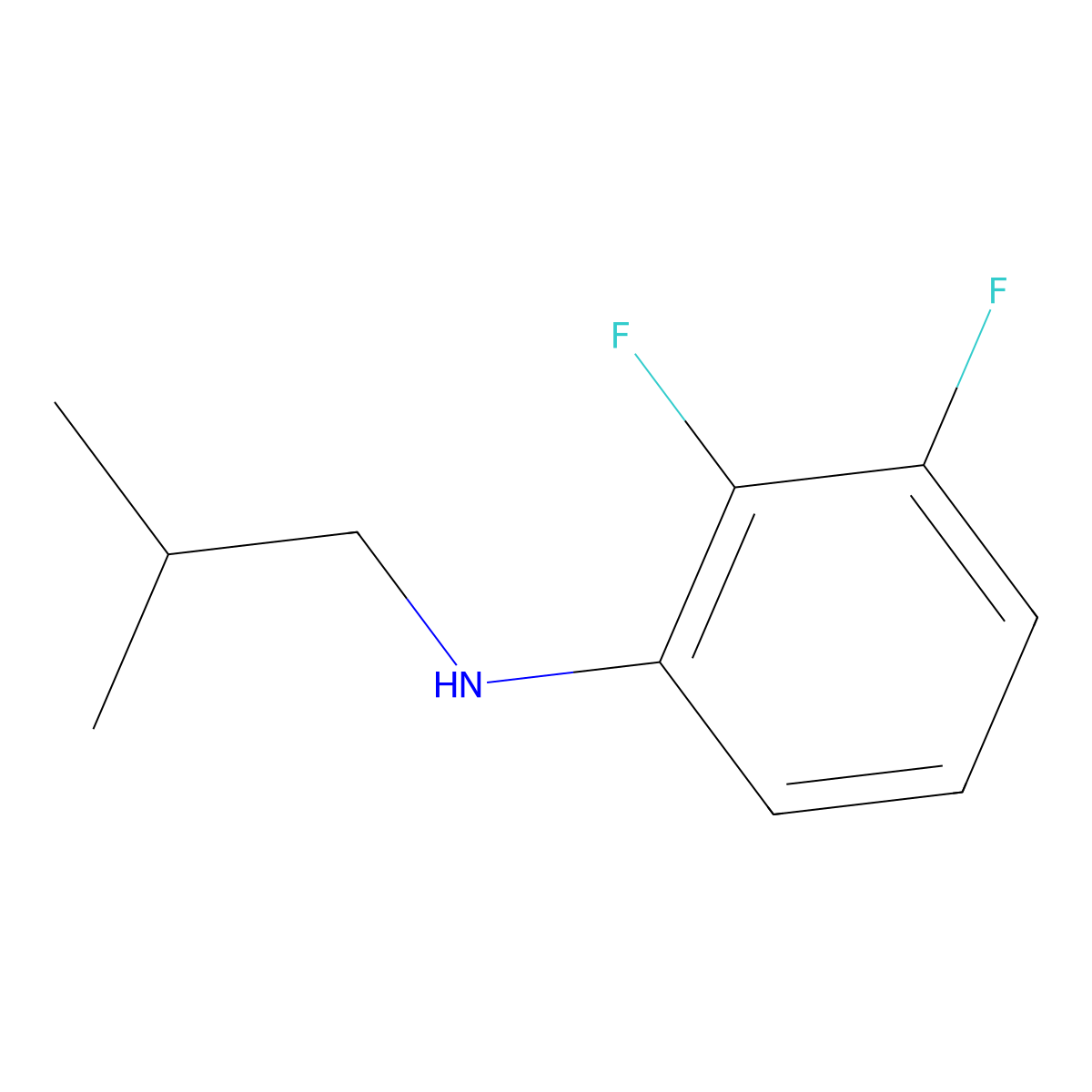 2,3-difluoro-N-(2-methylpropyl)aniline molecular structure, CAS 1248355-72-7