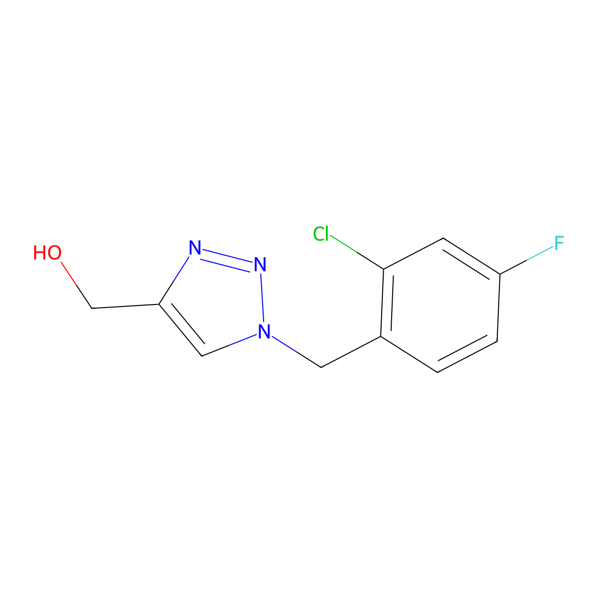 {1-[(2-chloro-4-fluorophenyl)methyl]-1H-1,2,3-triazol-4-yl}methanol molecular structure, CAS 1248356-52-6