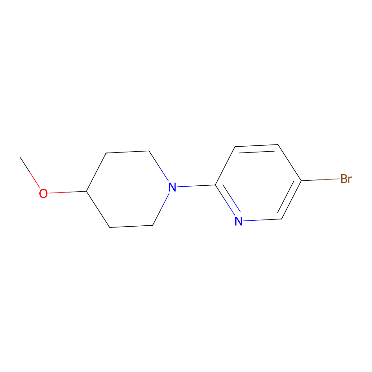 5-Bromo-2-(4-methoxypiperidin-1-yl)pyridine molecular structure, CAS 1248357-83-6