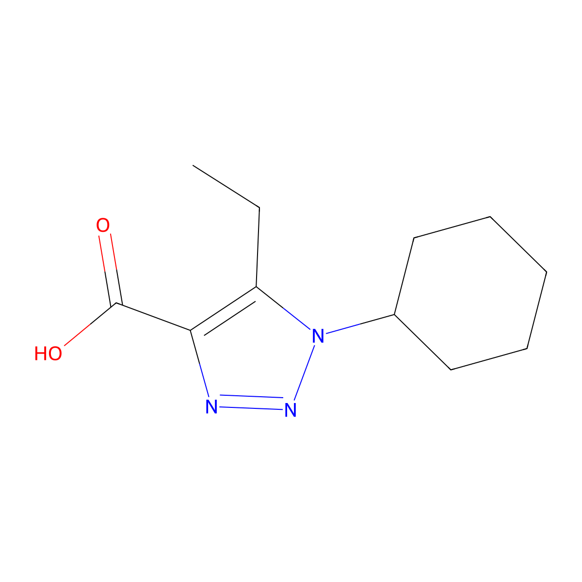 1-Cyclohexyl-5-ethyl-1h-1,2,3-triazole-4-carboxylic acid molecular structure, CAS 1248358-40-8